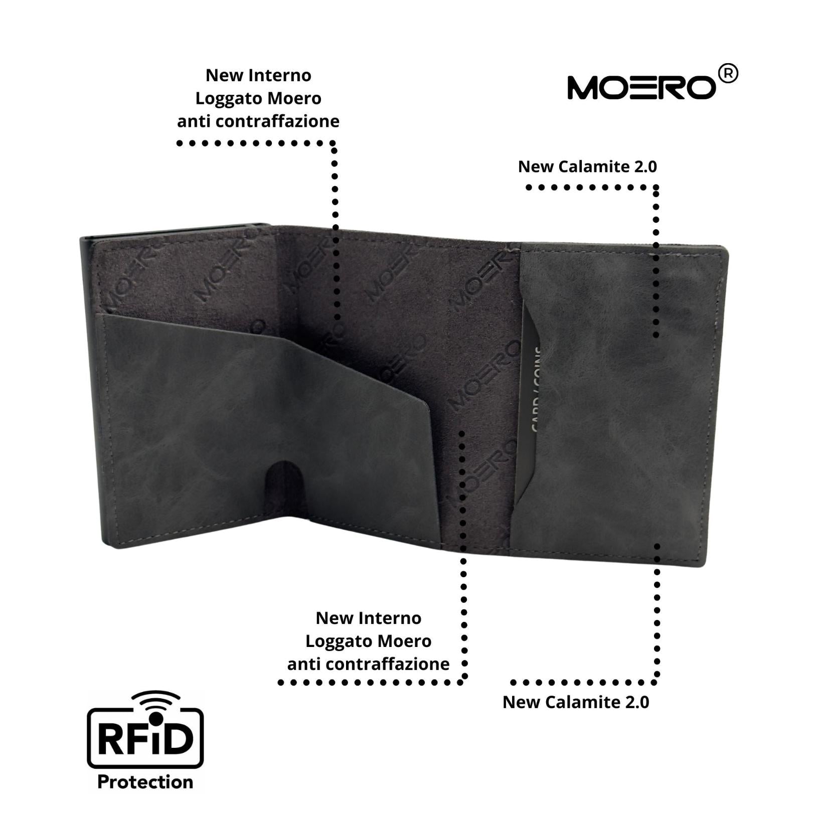 Moero Linea PRO Vintage portafoglio Grey 4.0 RFID