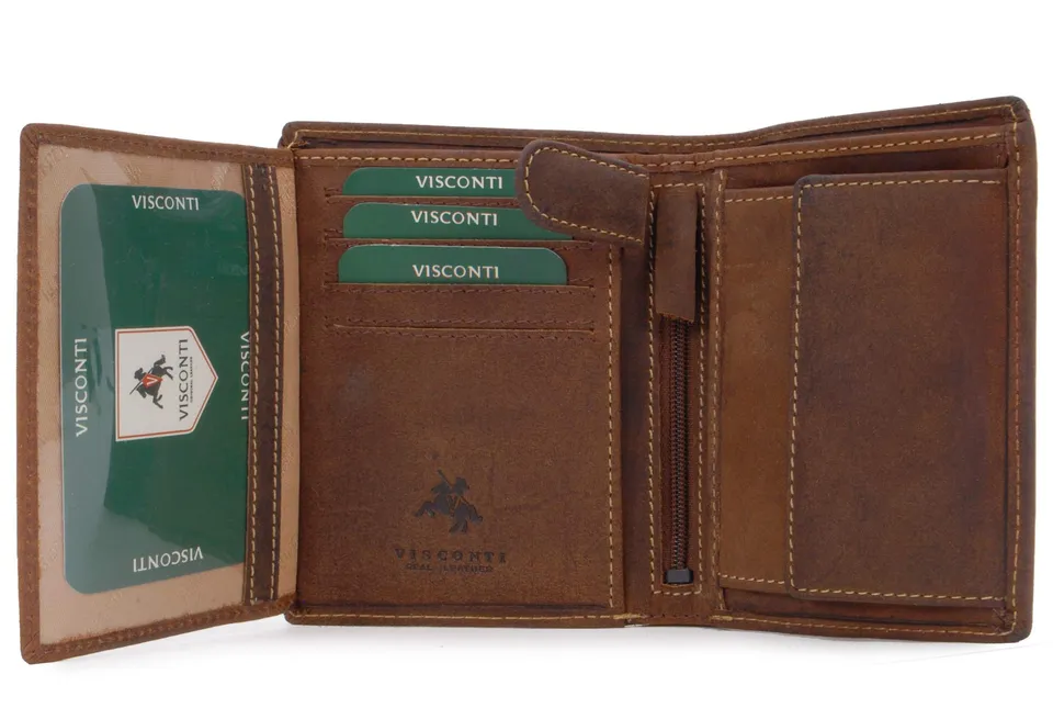 Visconti Hunters Wallets 709 Rifle portafoglio uomo Olio Marrone Chiaro RFID