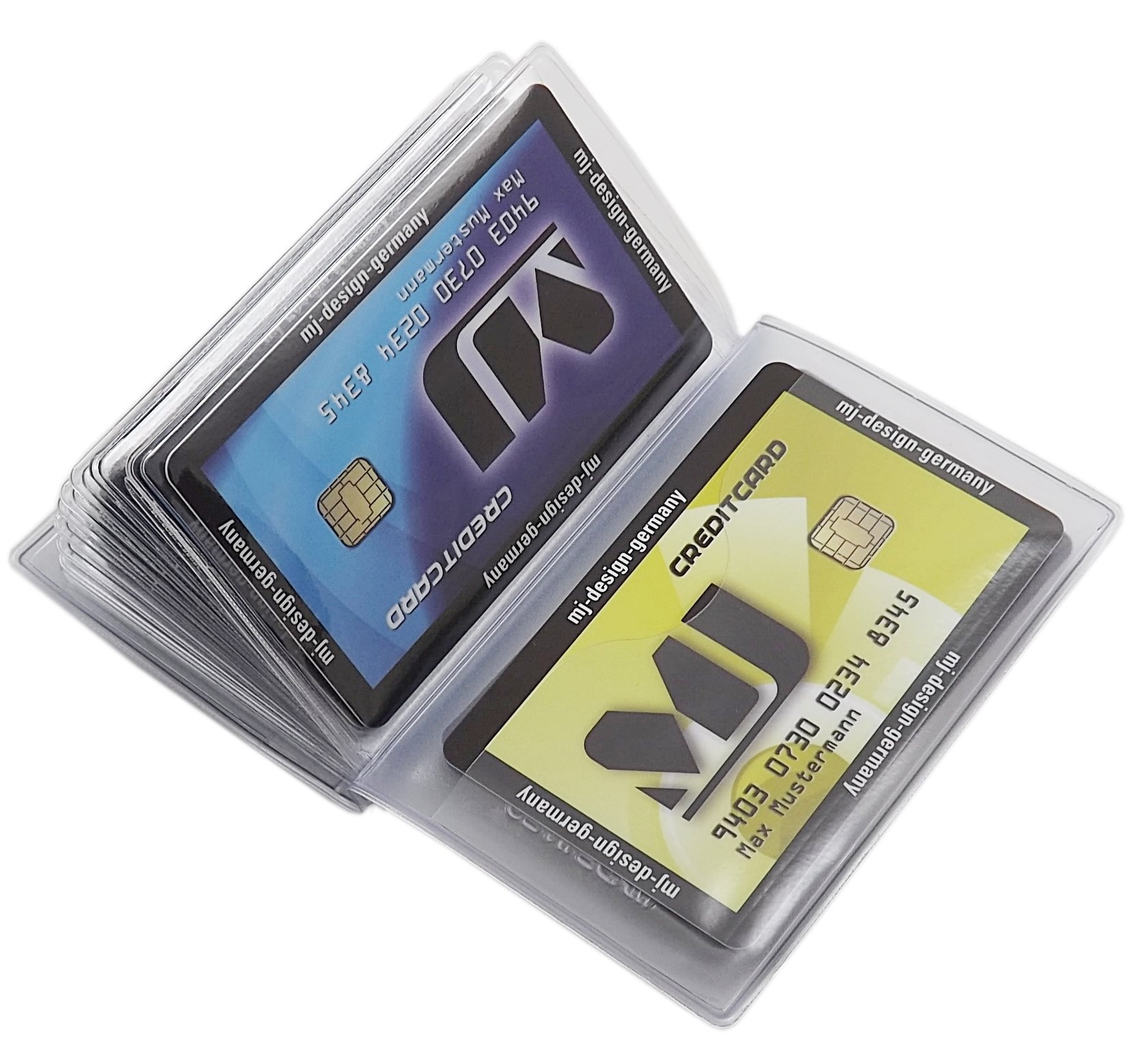 myledershop Kredit- und Visitenkartenetuis porta carte 12 scomparti trasparente