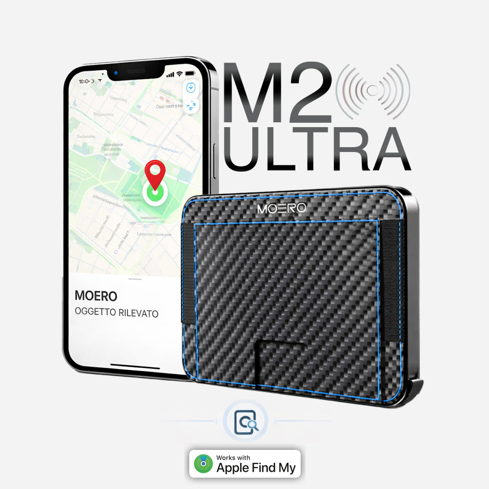 Moero Linea M2 Ultra Carbon MagSafe Wallet portafoglio Black RFID