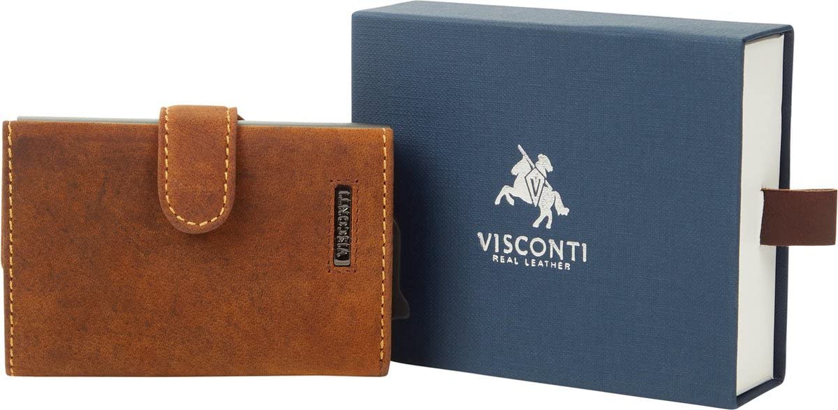 Visconti Slim portafoglio porta carte marrone RFID