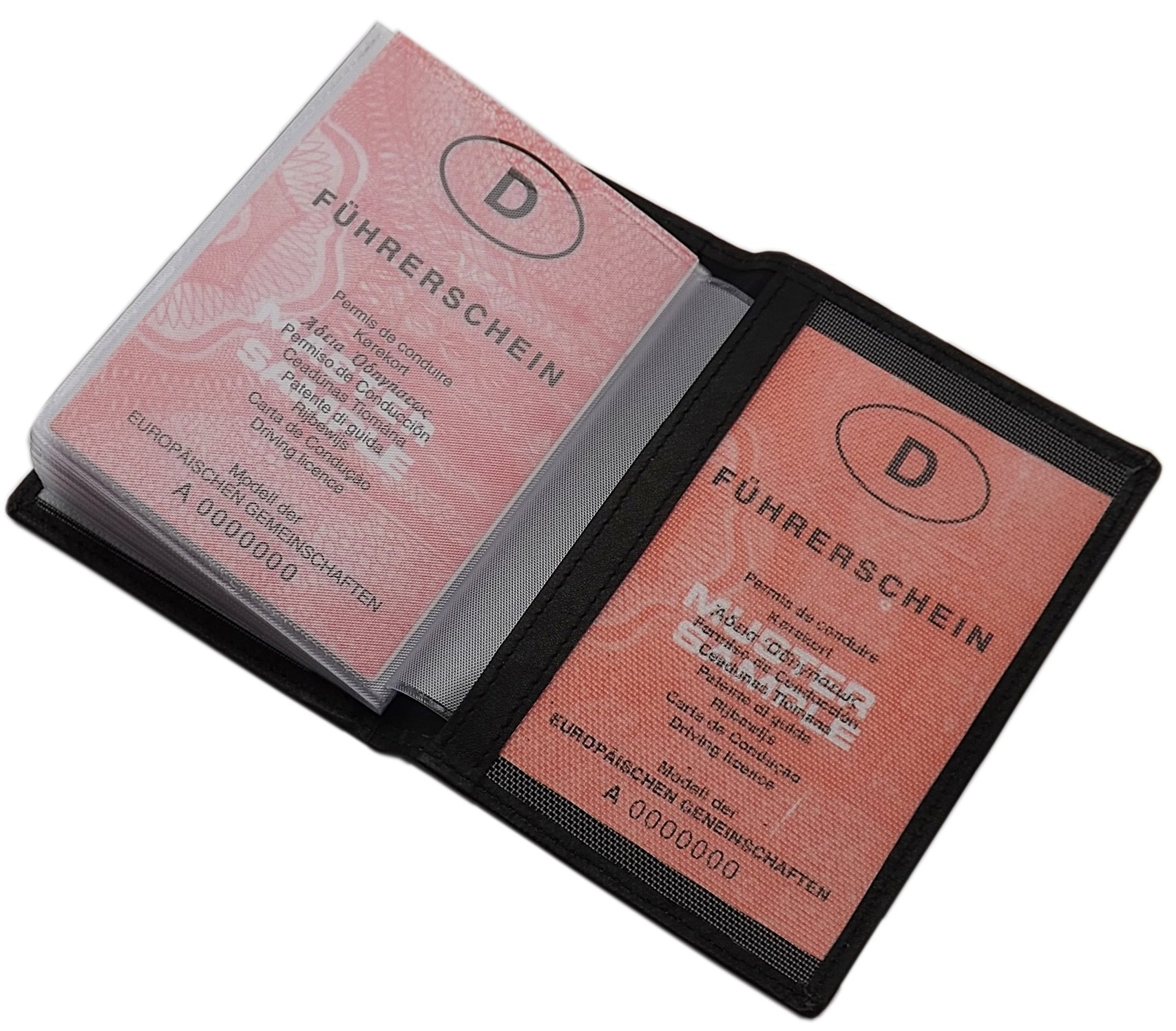 myledershop Karten- und Ausweisetuis porta carta identità Bufalo Nero 13 scomparti