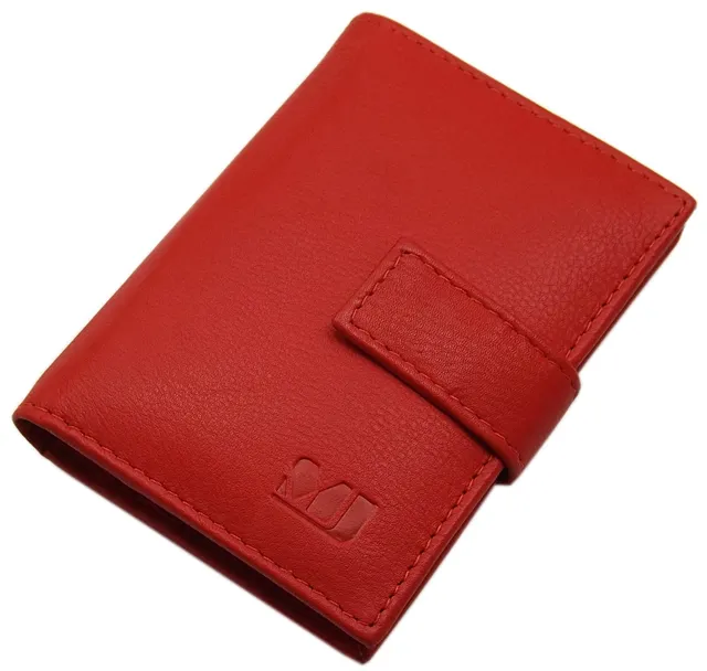 myledershop Kredit- und Visitenkartenetuis portacarte XXL 14 scomparti rosso in pelle di vitello