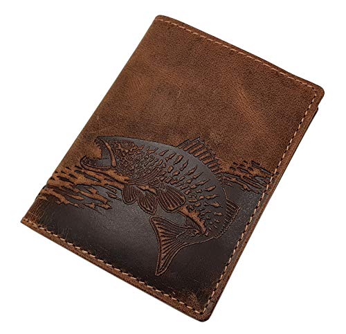 myledershop Herren Geldbörsen portafoglio pelle di bufalo marrone RFID