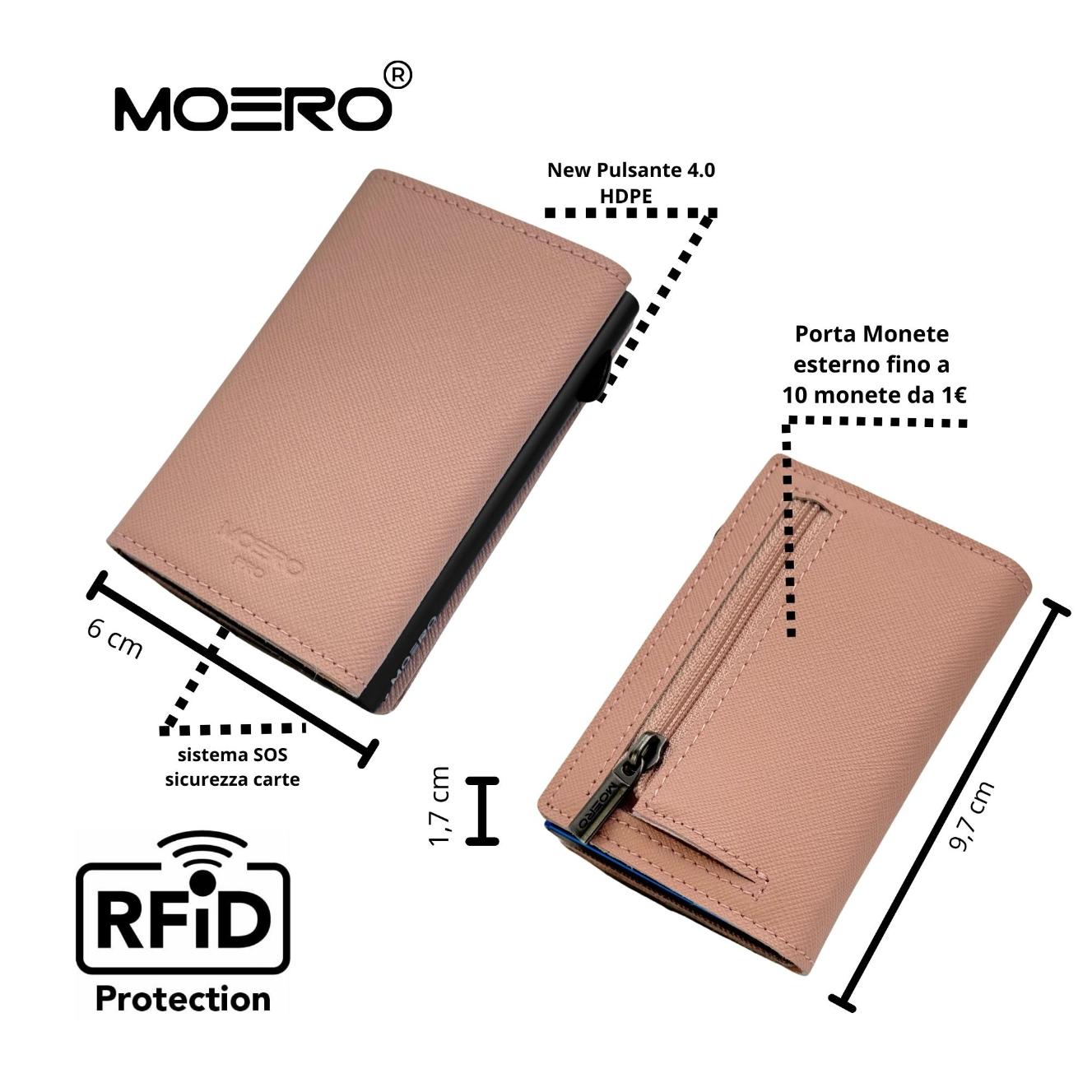 Moero Linea PRO PRO Zip Saffiano portafoglio rosa RFID