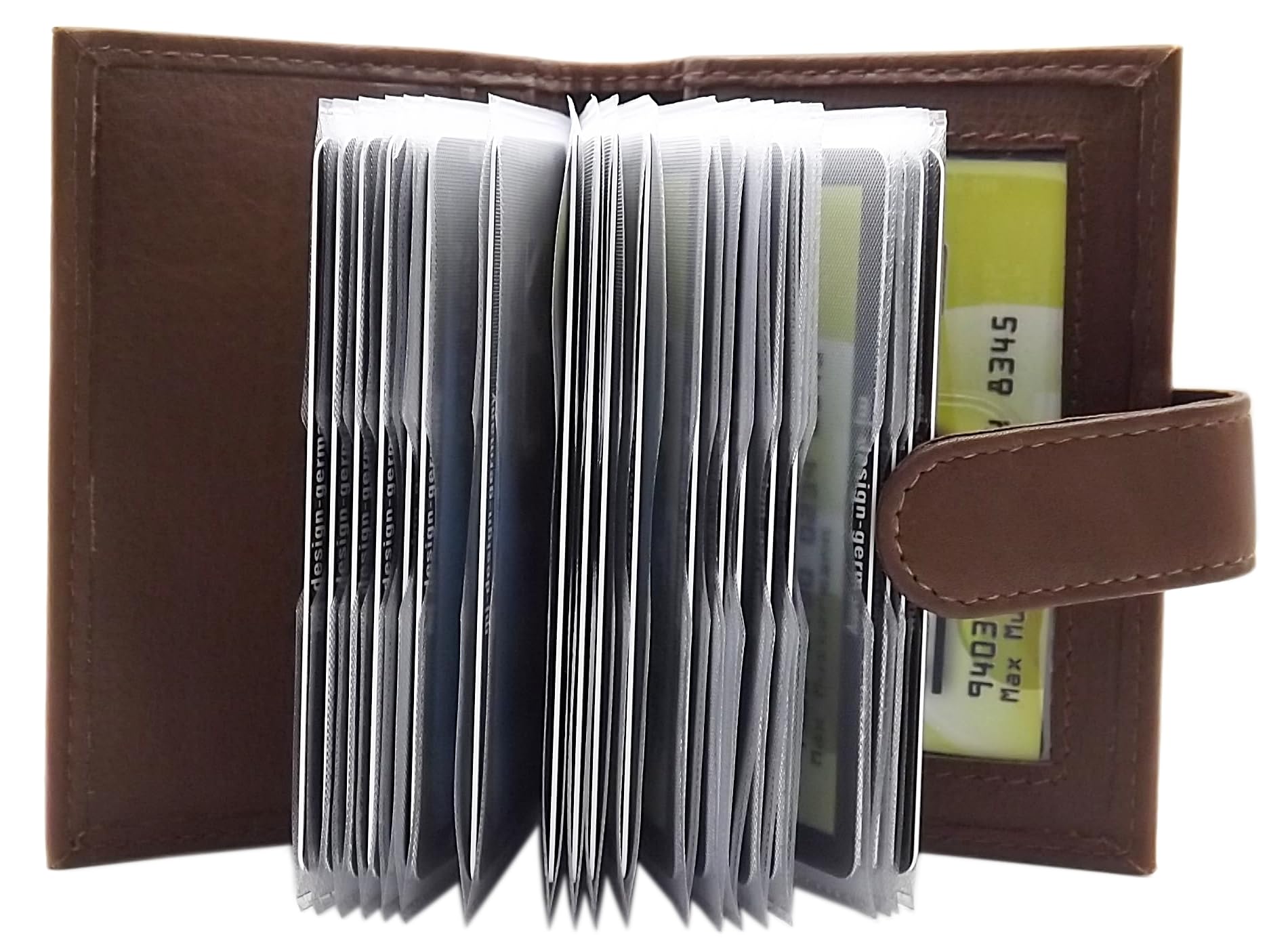 myledershop Kredit- und Visitenkartenetuis porta carte Nero 22 scomparti pelle