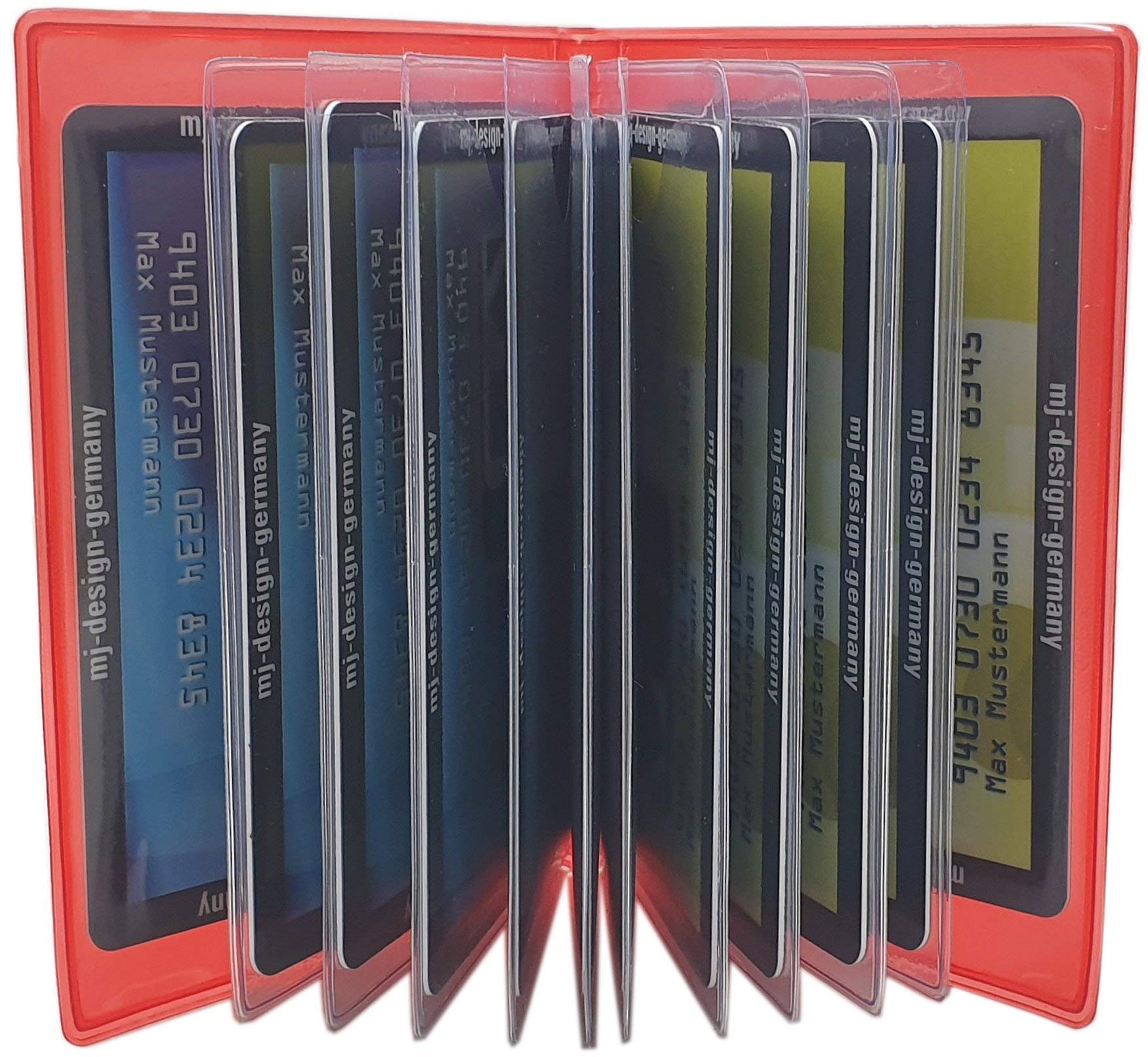 myledershop Kredit- und Visitenkartenetuis porta carte rosso 12 scomparti