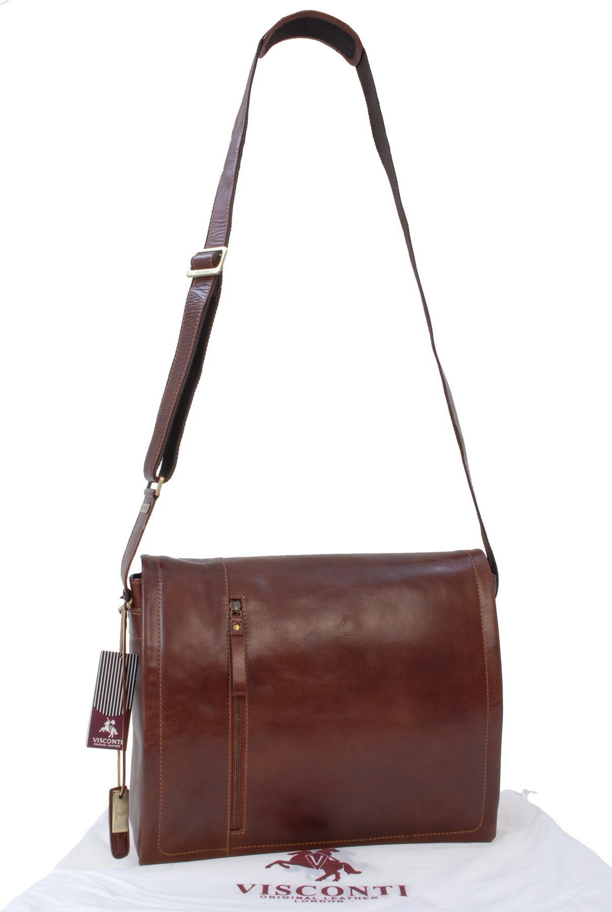 Visconti Hunters Bags VT5 Enzo borsa messenger marrone chiaro