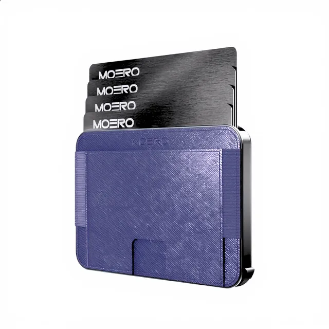 Moero Linea M2 M2 Pro Saffiano Blue Oltremare portafoglio MagSafe RFID