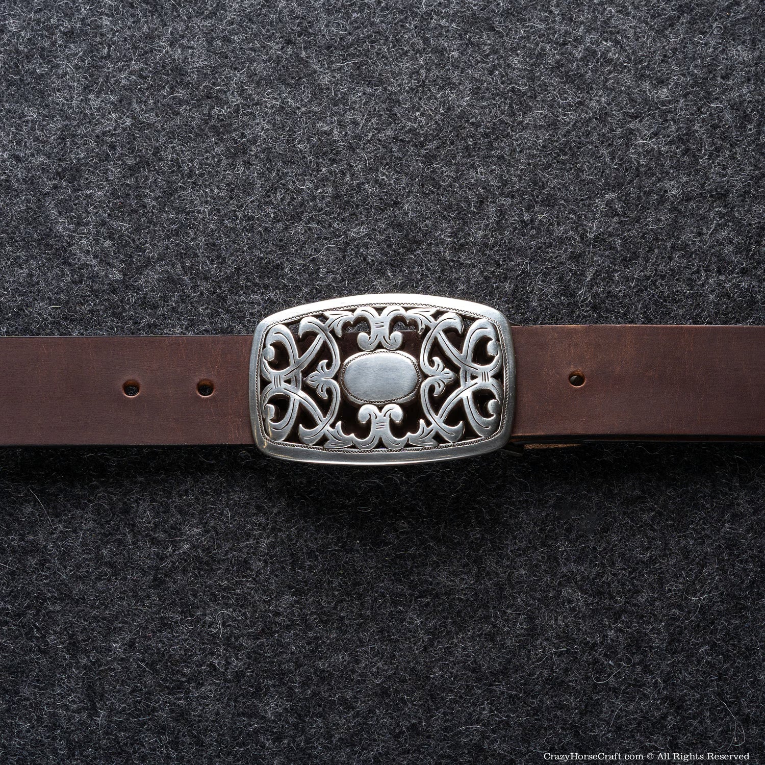 Crazy Horse Craft Belts cintura in pelle marrone conciata al vegetale