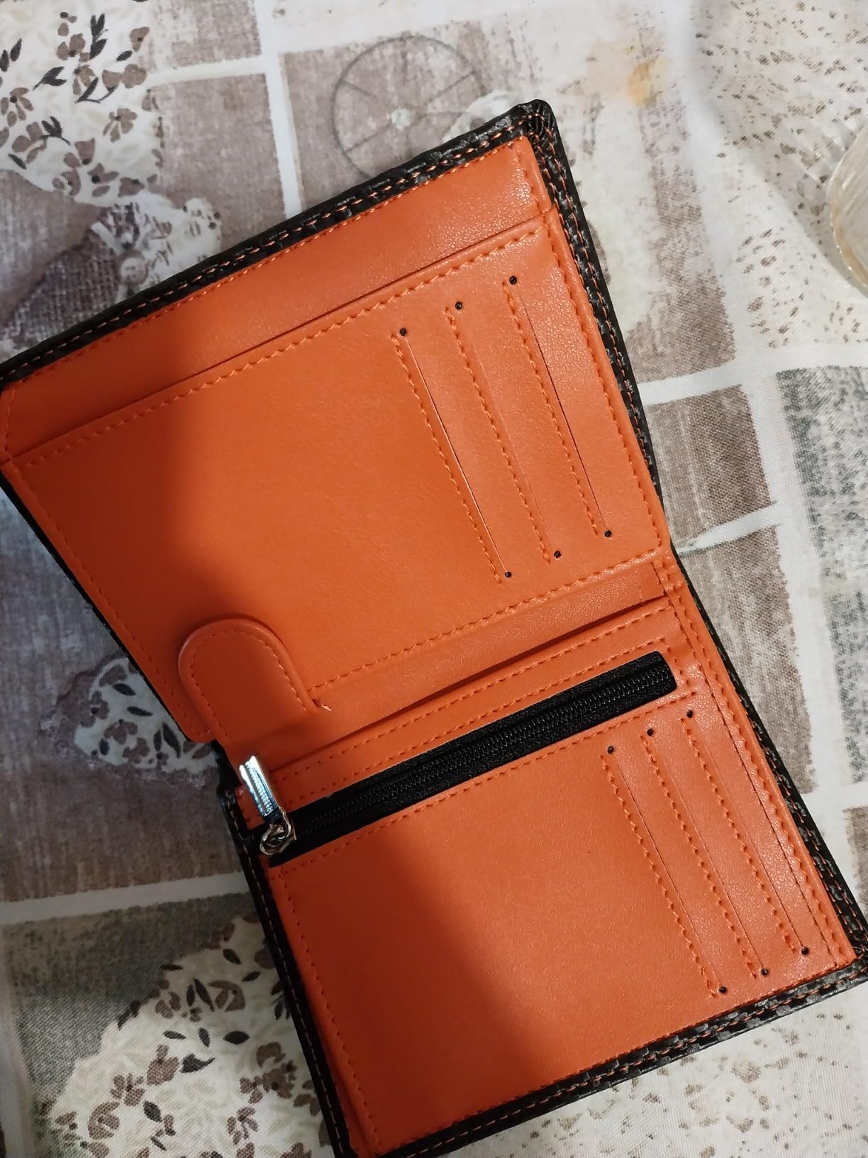 TENBST Classic Wallet portafoglio uomo nero arancione 1 pezzo RFID
