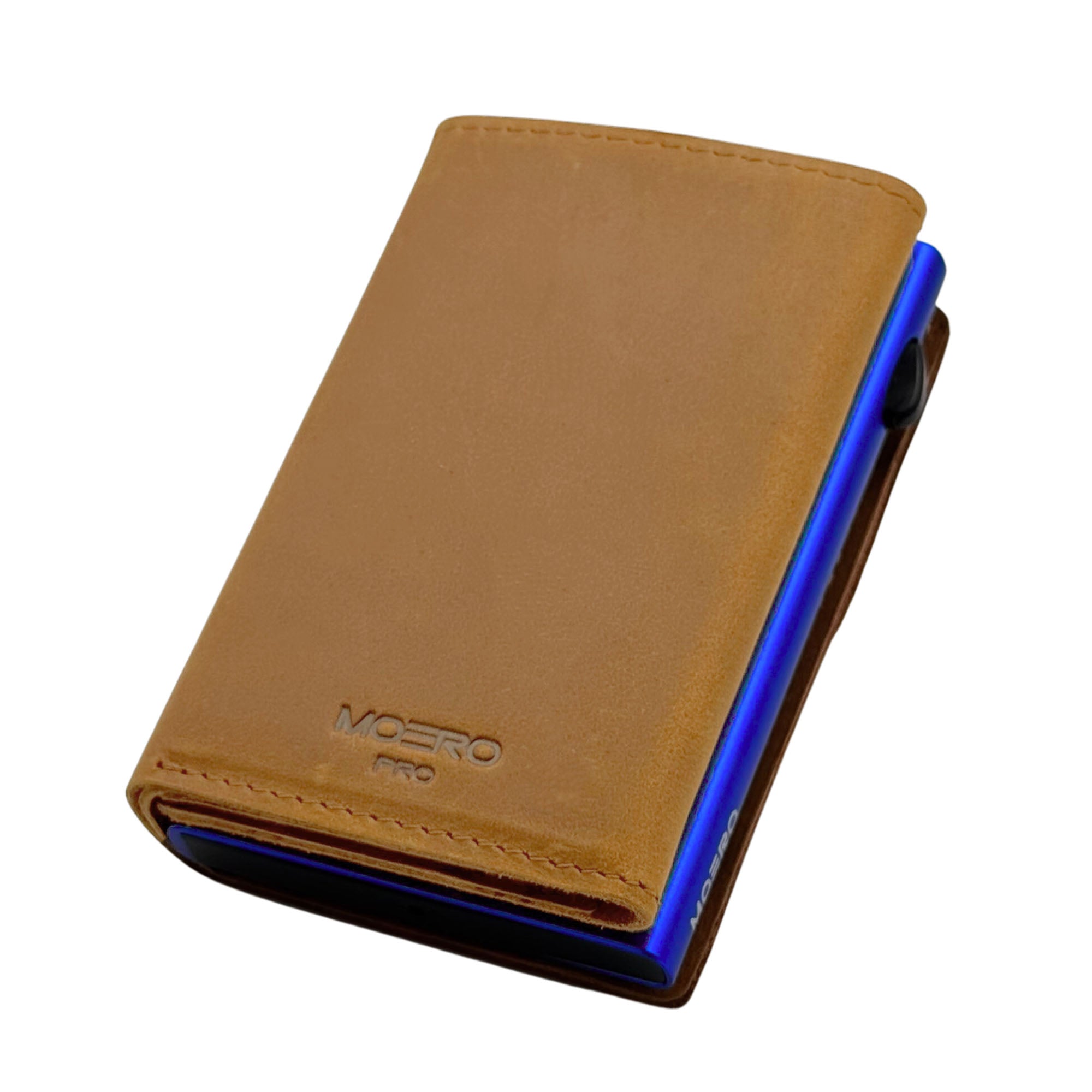 Moero Linea PRO PRO PLUS Zip Crazy Horse portafoglio Cognac RFID