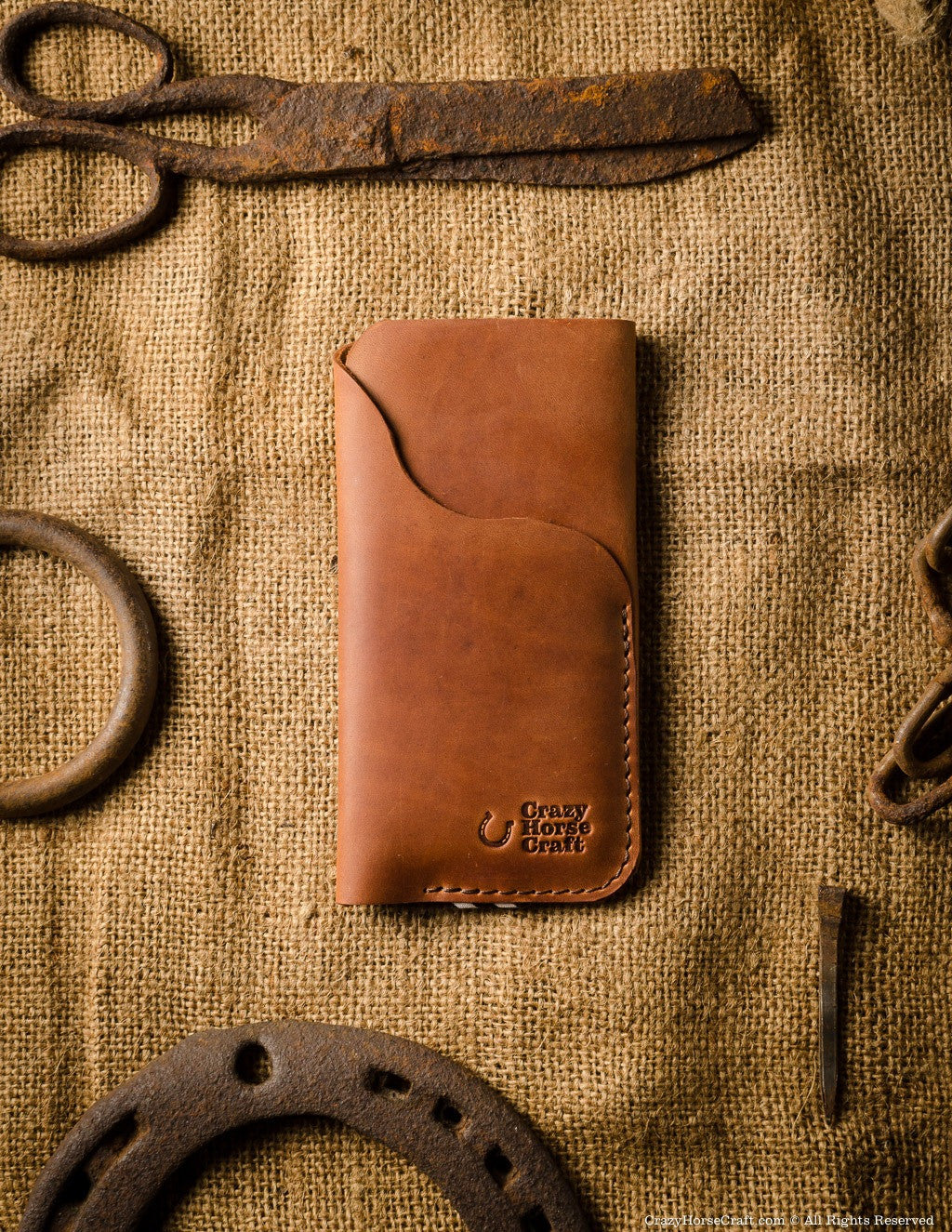 Crazy Horse Craft Phone Cases custodia portafoglio iPhone Classic Brown