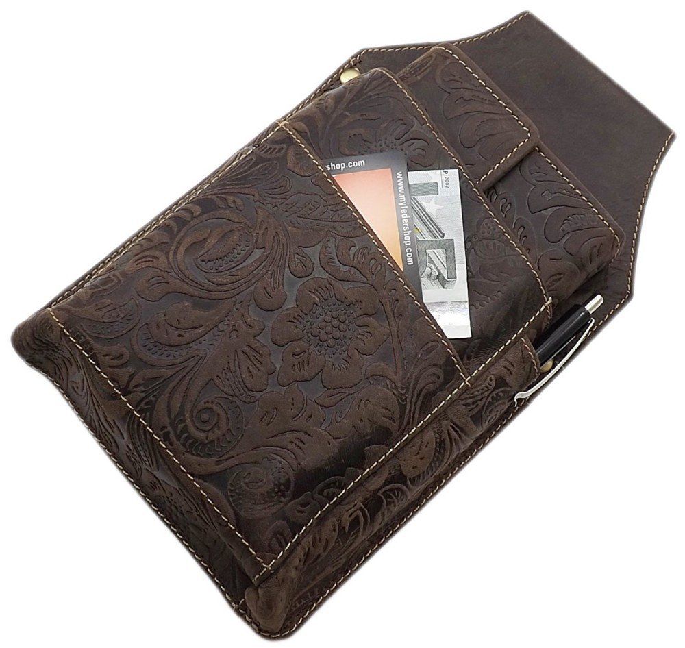 myledershop Kellnerbörsen portafoglio da cameriere con fondina marrone