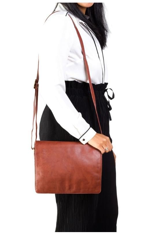 Visconti Atlantic 754 Tess borsa messenger in pelle Marrone