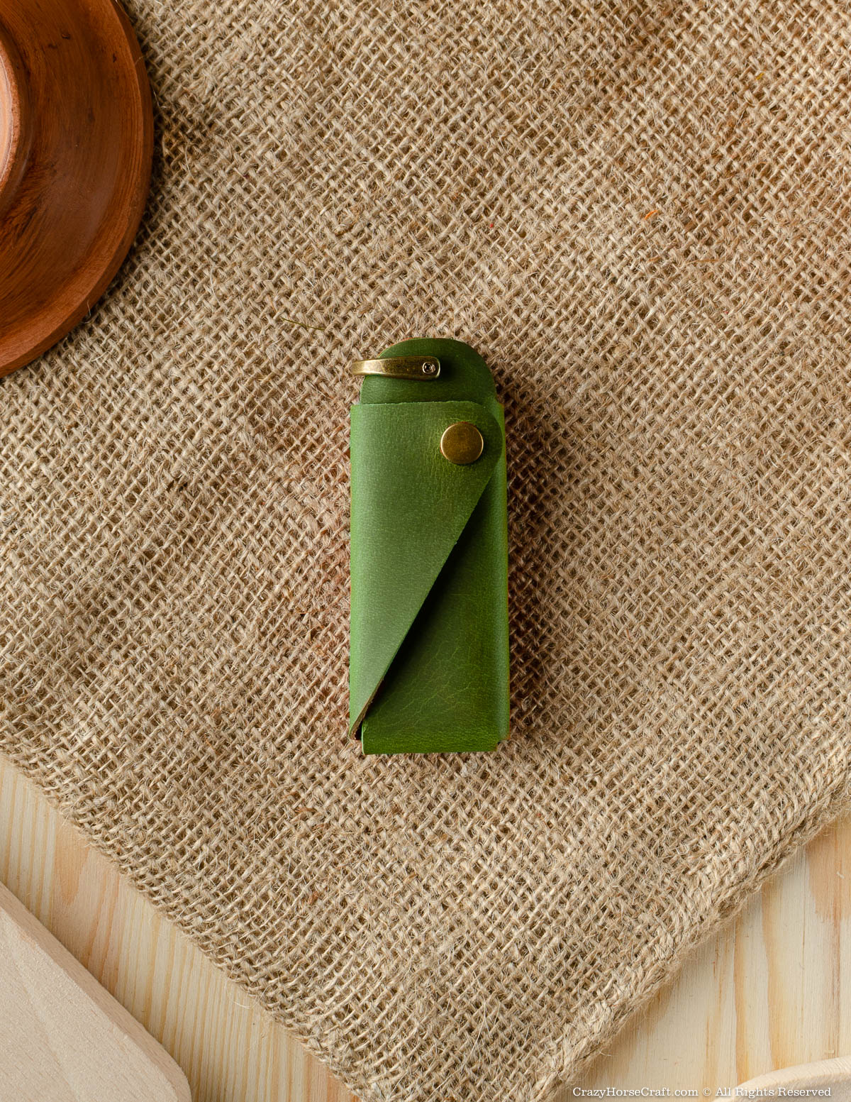 Crazy Horse Craft Minimalist Series Cases portafoglio custodia e portachiavi Alpine Green