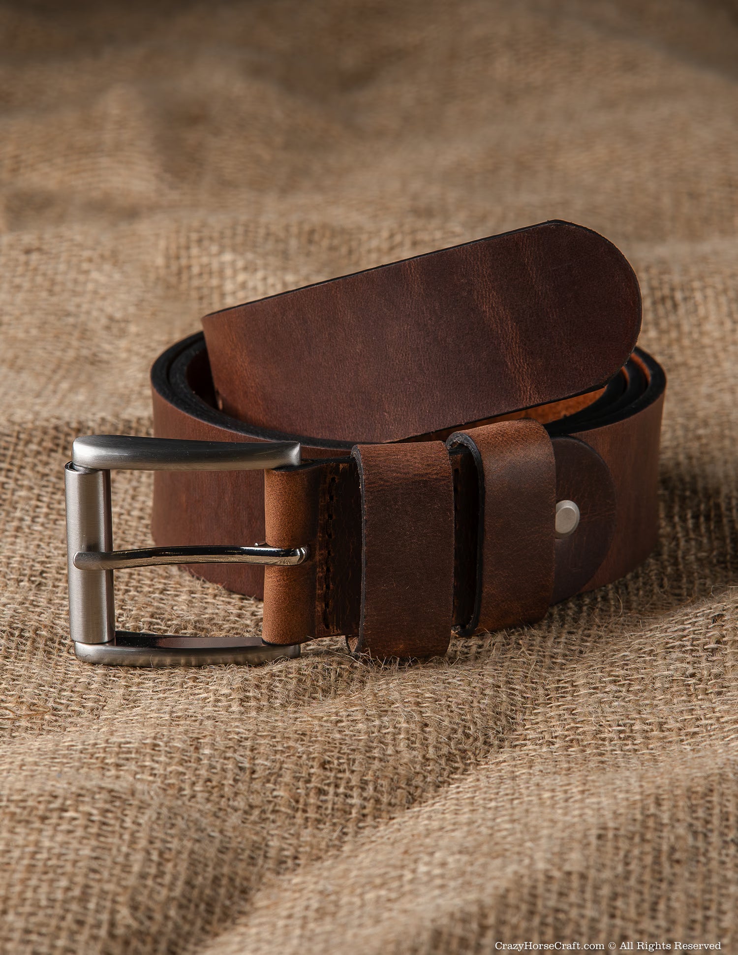 Crazy Horse Craft Belts cintura in pelle marrone classica, taglia XS–XXXL