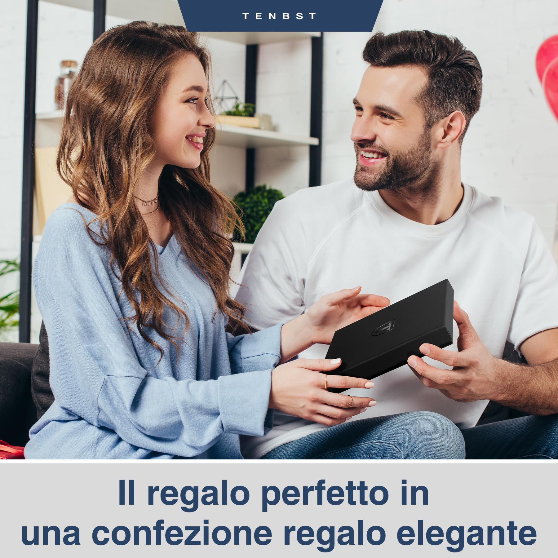 TENBST Classic Wallet portafoglio uomo nero arancione 1 pezzo RFID