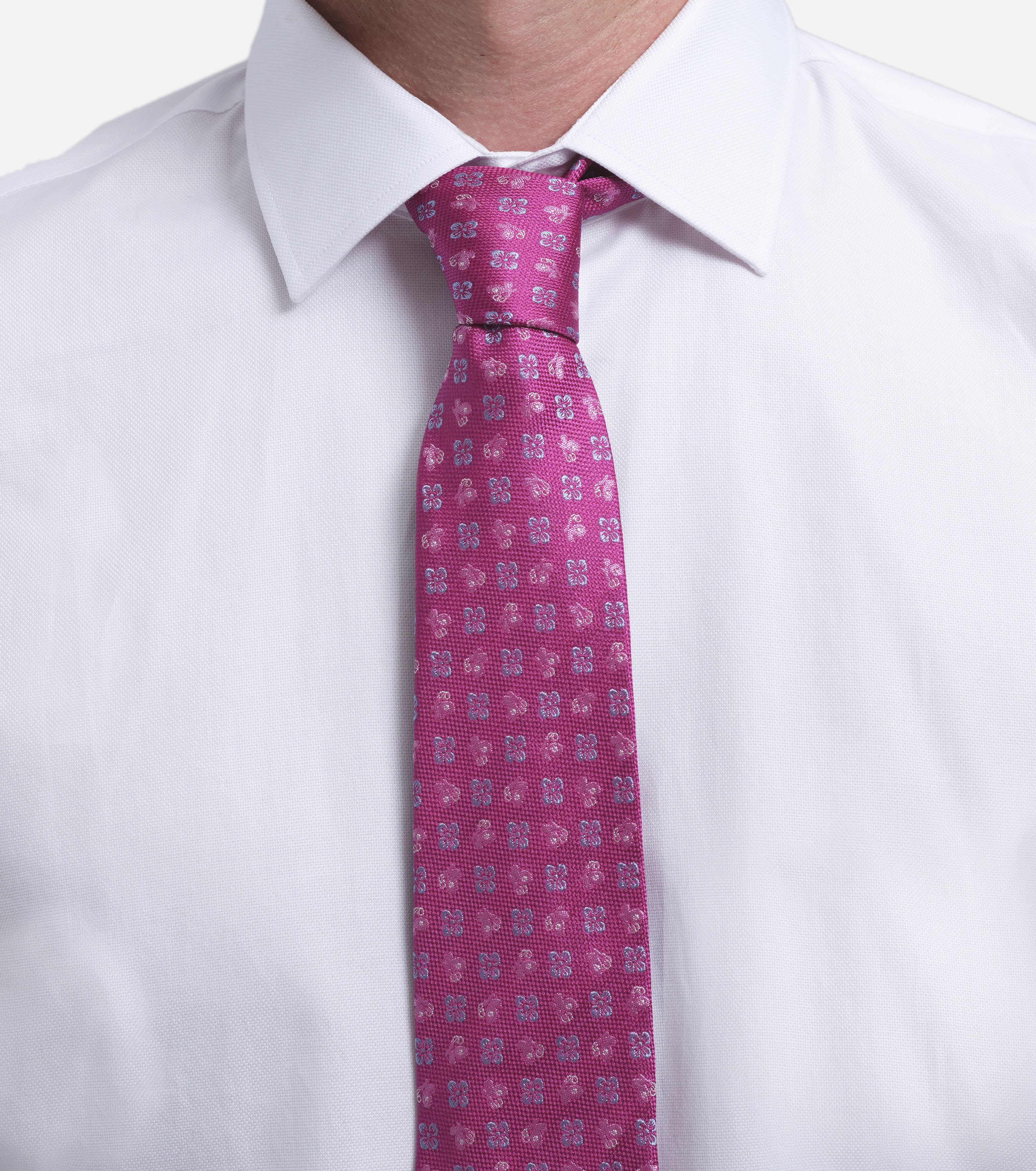 Miguel Bellido Corbatas Corbata de seda natural con motivos florales corbata Rosa jacquard
