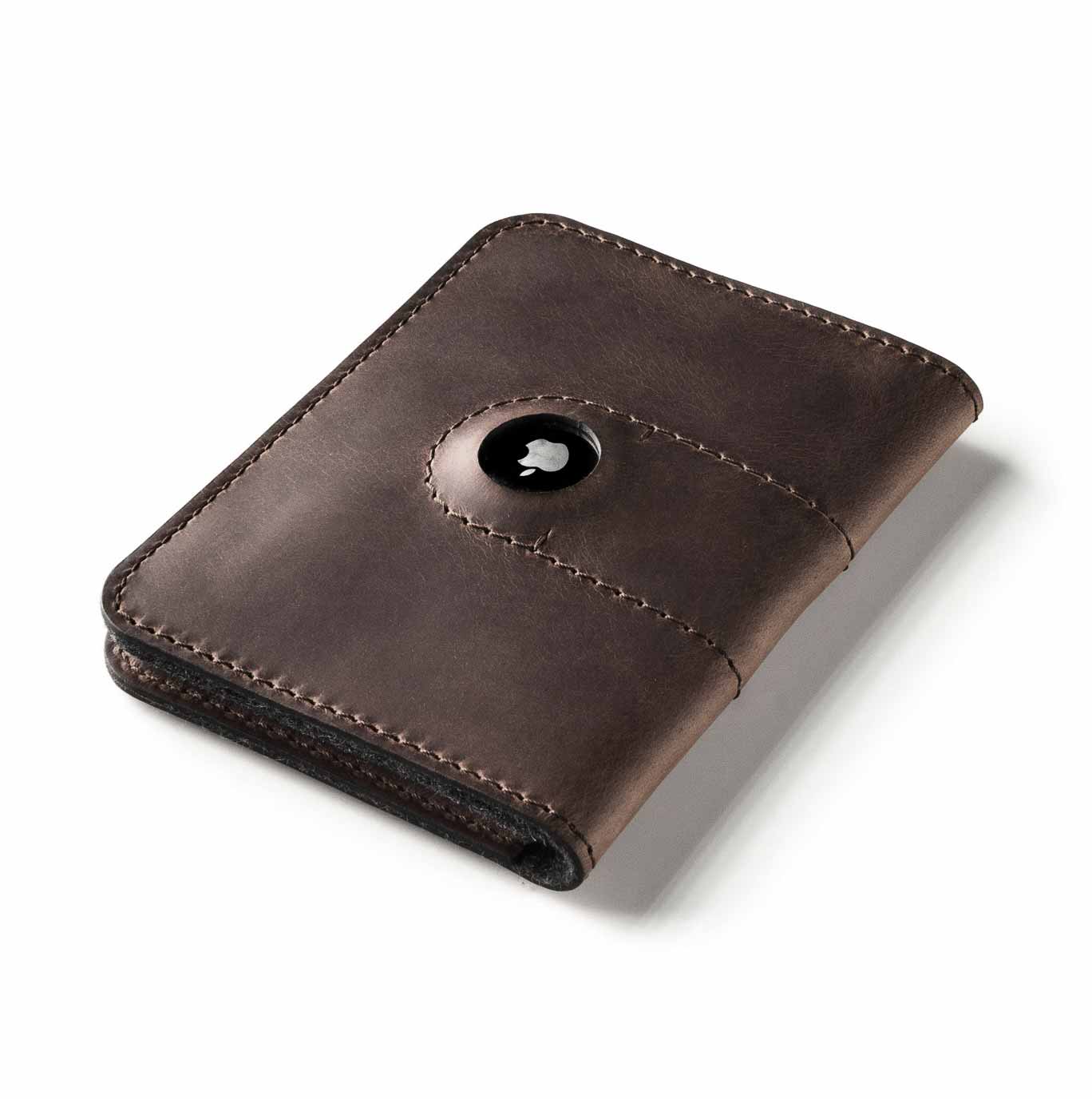 Crazy Horse Craft Wallets & Card Holders Veg-Tanned Leather AirTag Passport Wallet Classic Brown