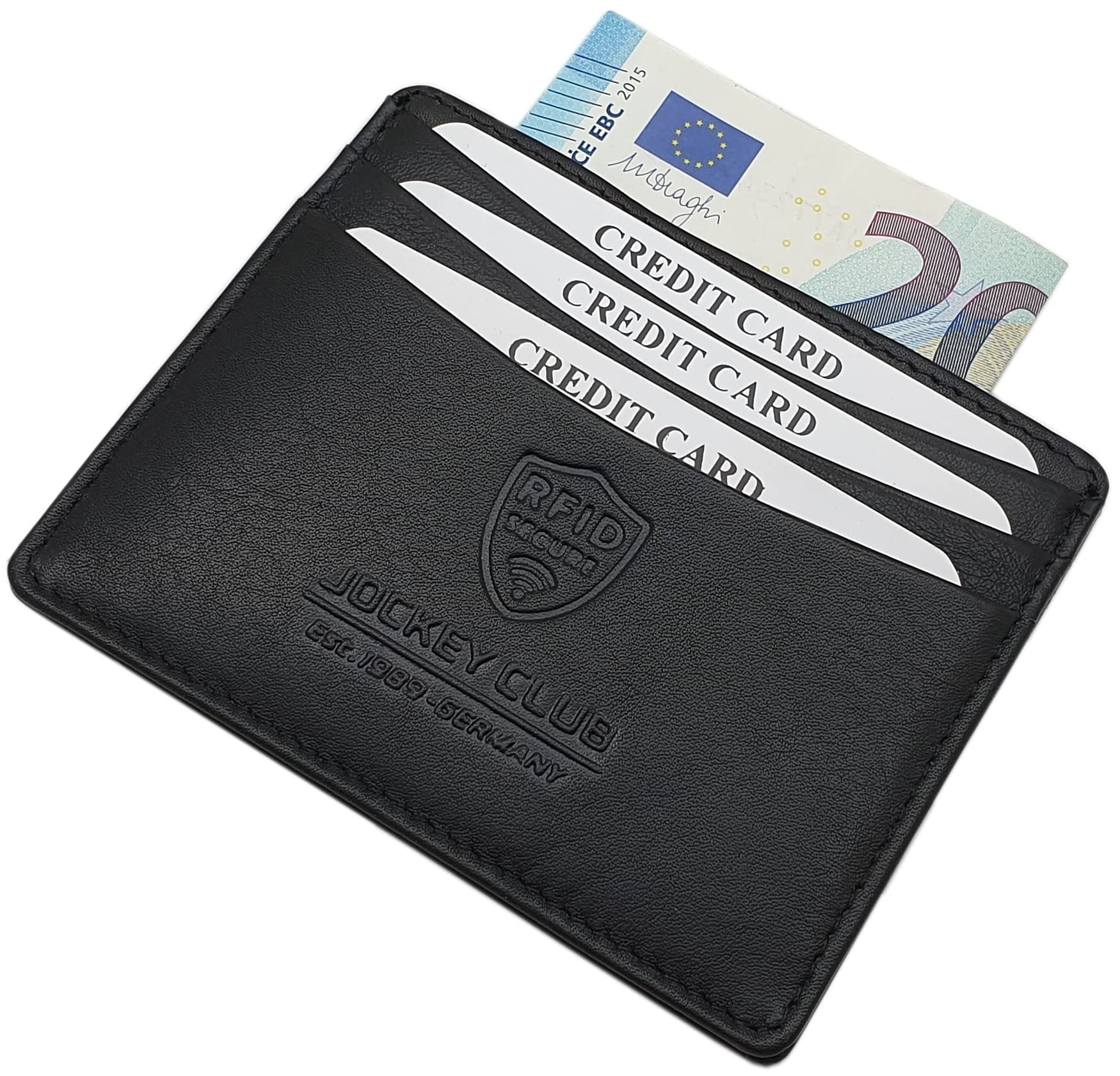 myledershop Kredit- und Visitenkartenetuis portacarte nero RFID