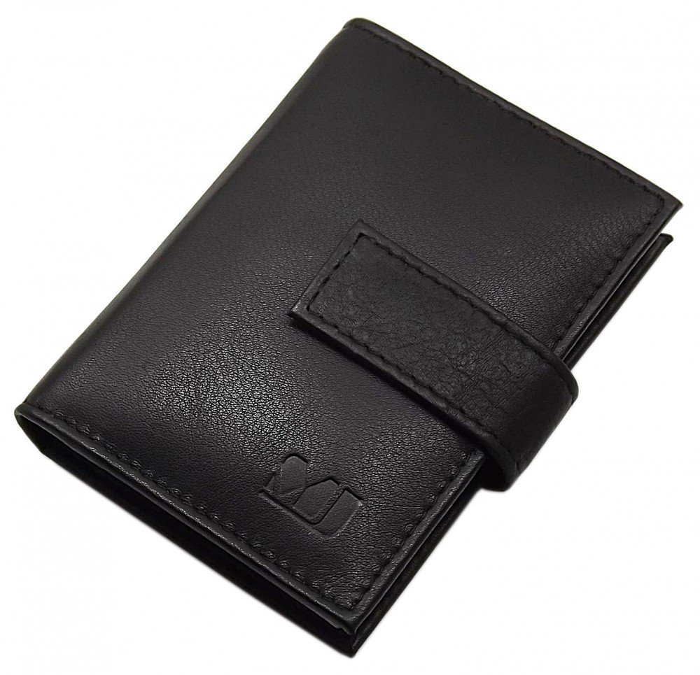 myledershop Kredit- und Visitenkartenetuis XXL portacarte 14 scomparti nero