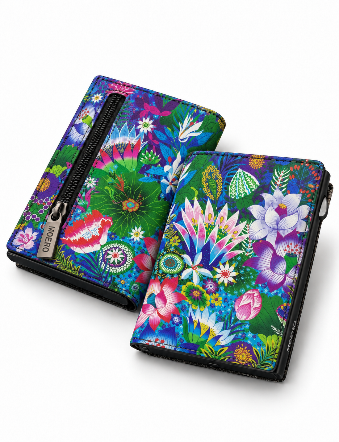 Moero Edizioni Speciali PRO Floral Eden Tropicale portafoglio Saffiano RFID