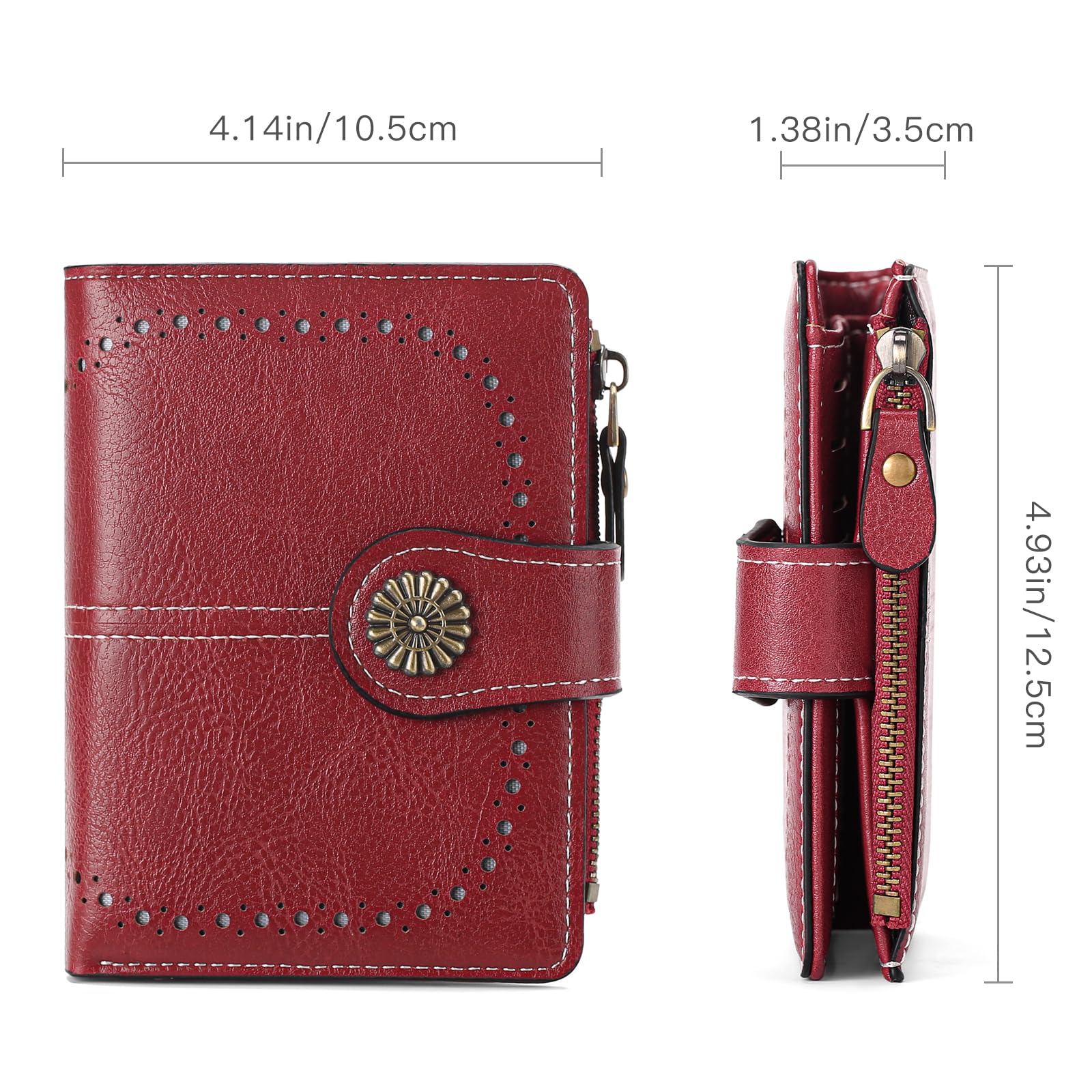 GOIACII SMALL WALLET portafoglio donna rosso compatto RFID