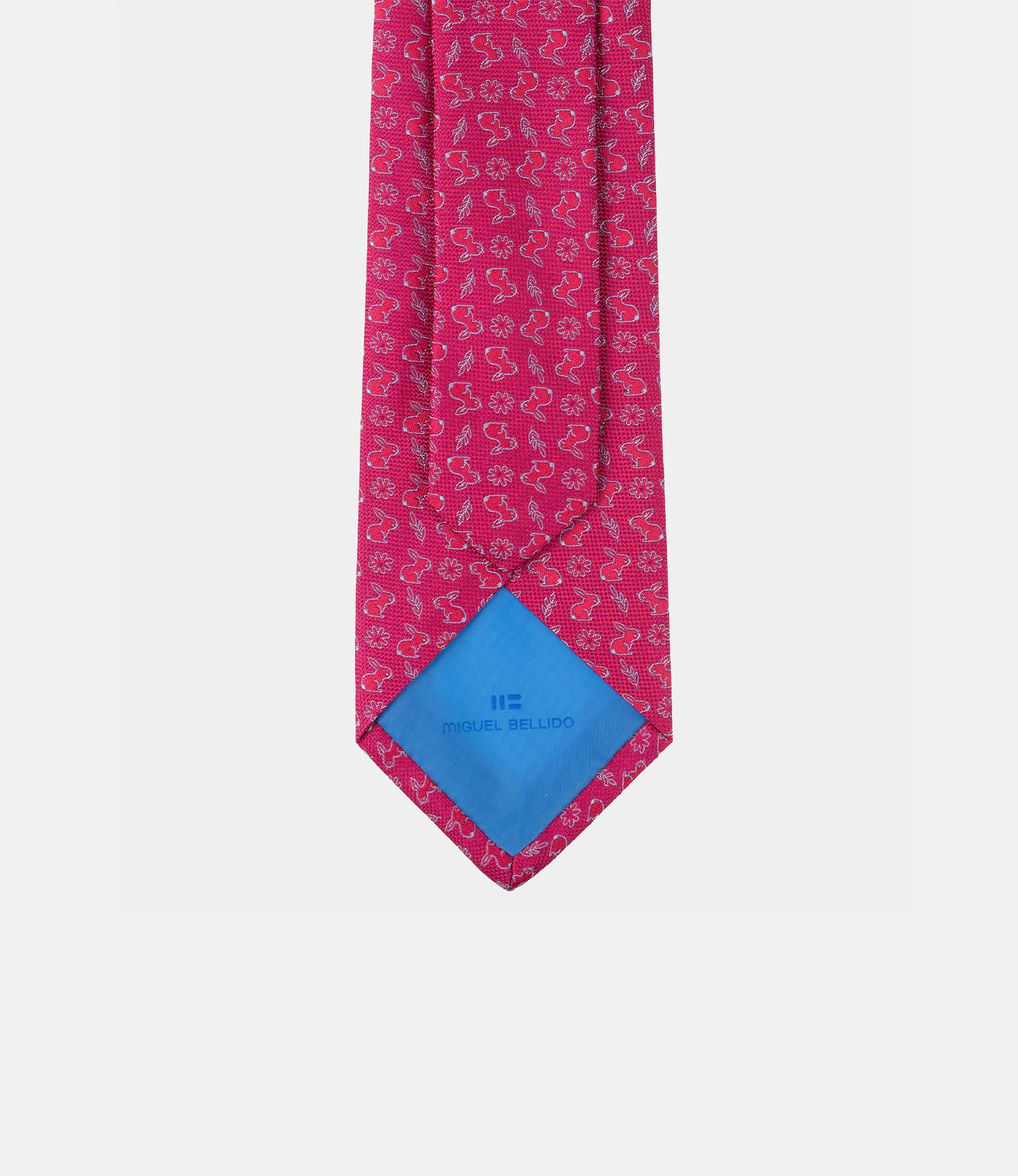 Miguel Bellido Corbatas Corbata de seda natural con micromotivos cravatta in seta rosa