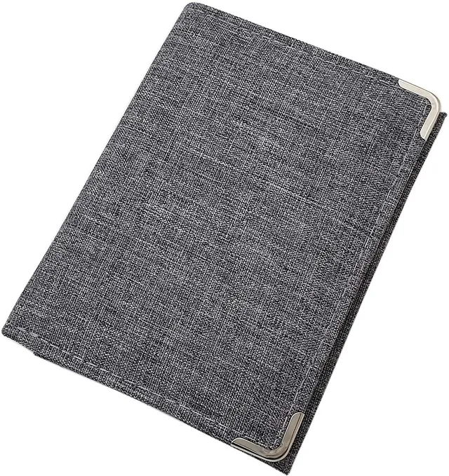 myledershop Herren Geldbörsen portafoglio verticale grigio con protezioni metalliche