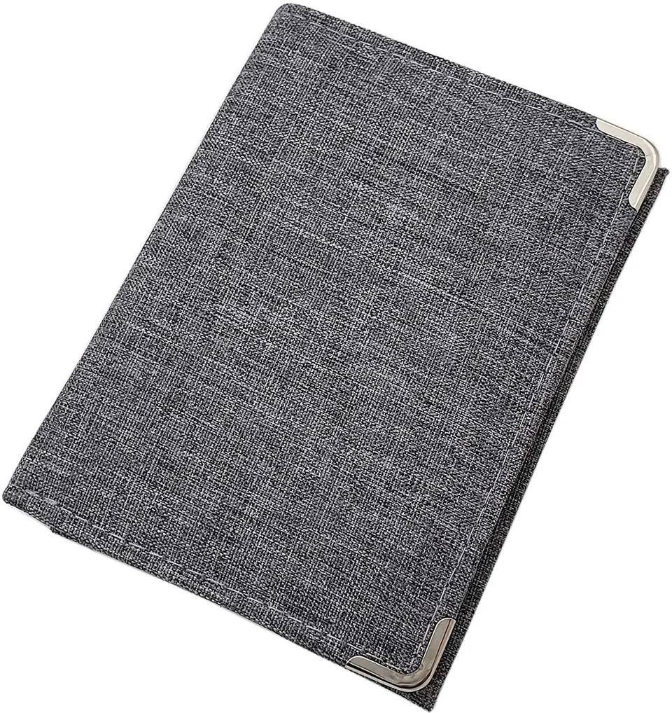 myledershop Herren Geldbörsen portafoglio verticale grigio con protezioni metalliche