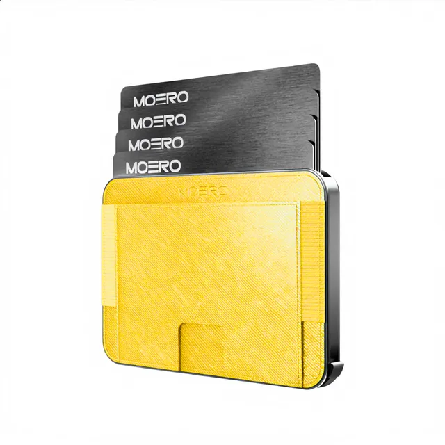 Moero Linea M2 M2 Pro Saffiano Yellow portafoglio MagSafe RFID