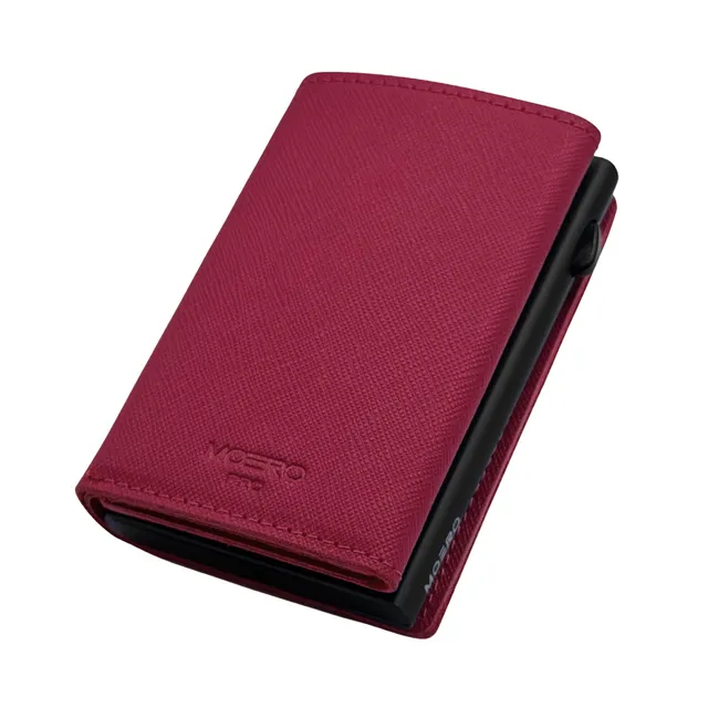 Moero Linea PRO PRO PLUS Zip Saffiano portafoglio magenta RFID