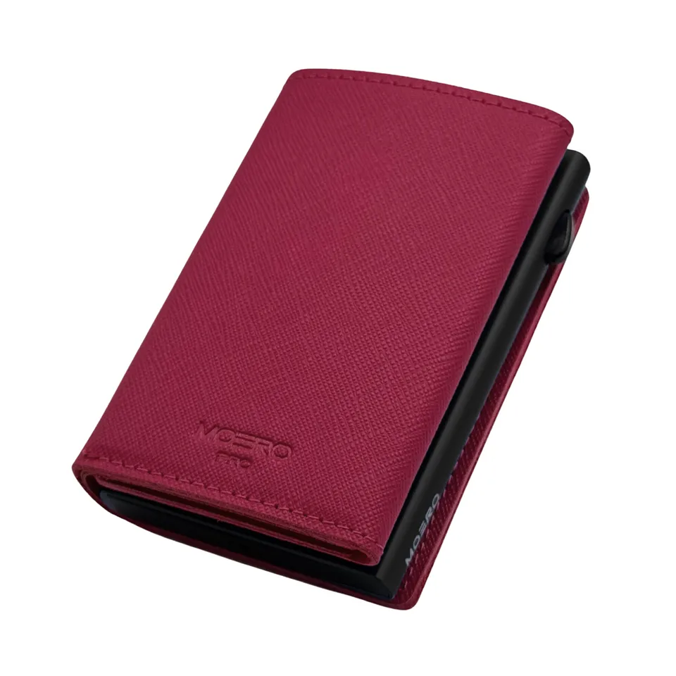 Moero Linea PRO PRO PLUS Zip Saffiano portafoglio magenta RFID