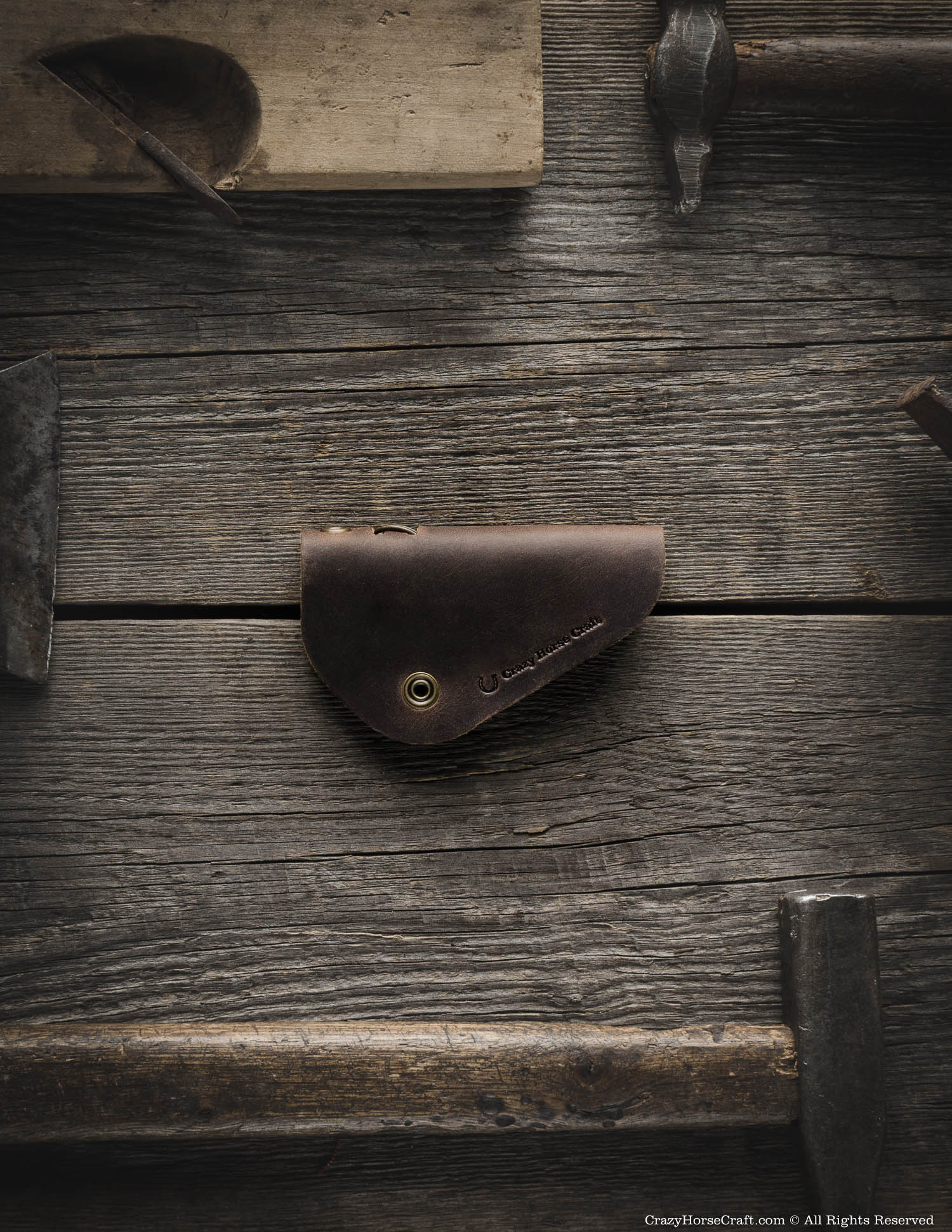 Crazy Horse Craft Key Holders portachiavi in pelle Wood Brown