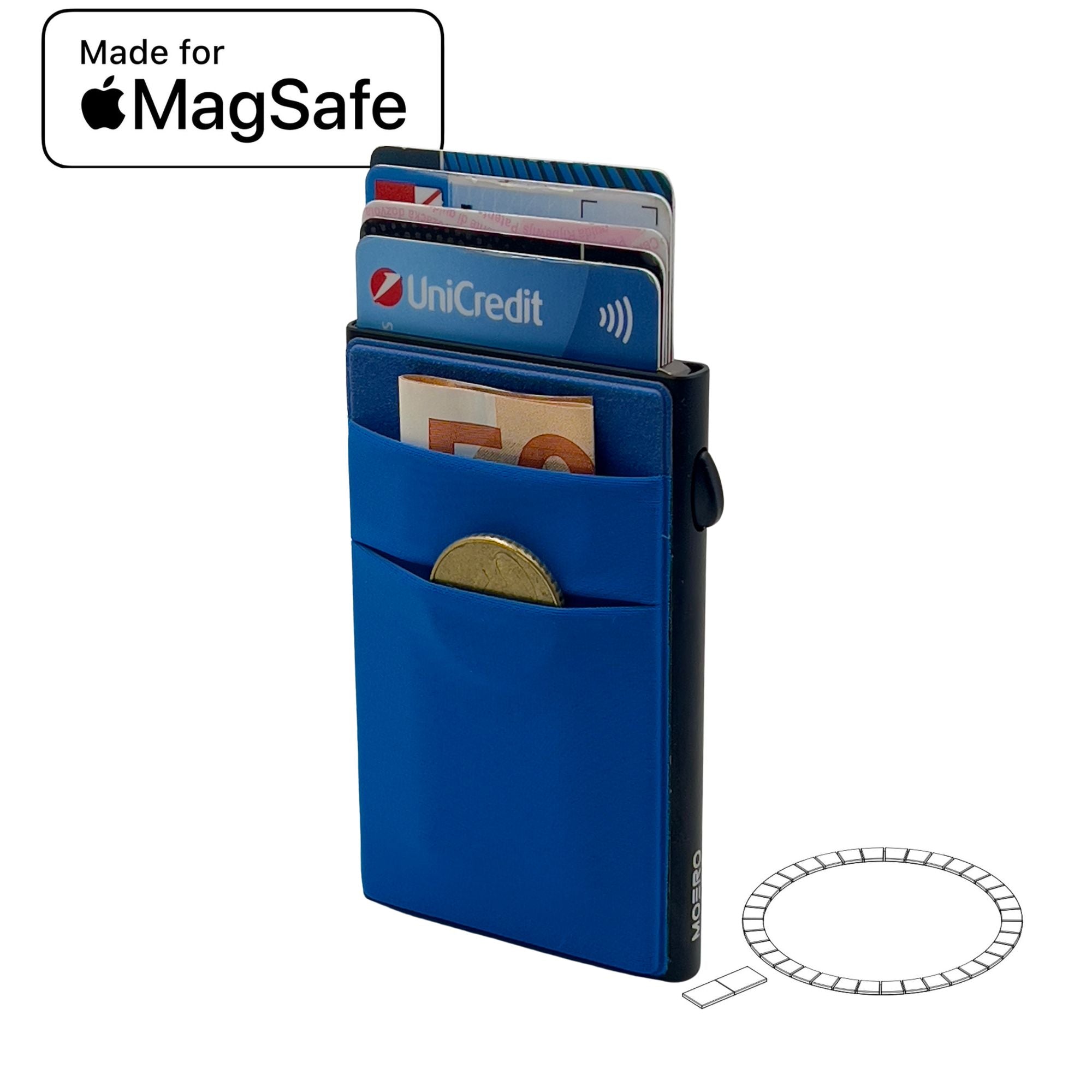 Moero Linea M2 Mag 2 portafoglio magnetico Black con anello universale