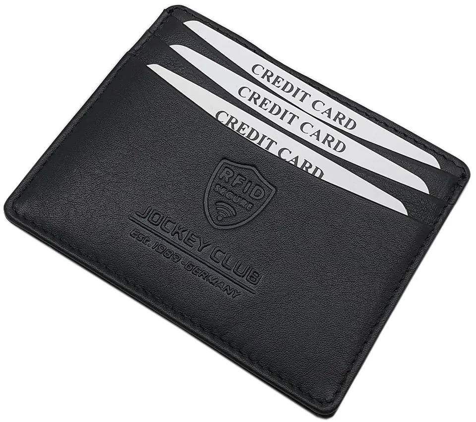 myledershop Kredit- und Visitenkartenetuis portacarte nero RFID