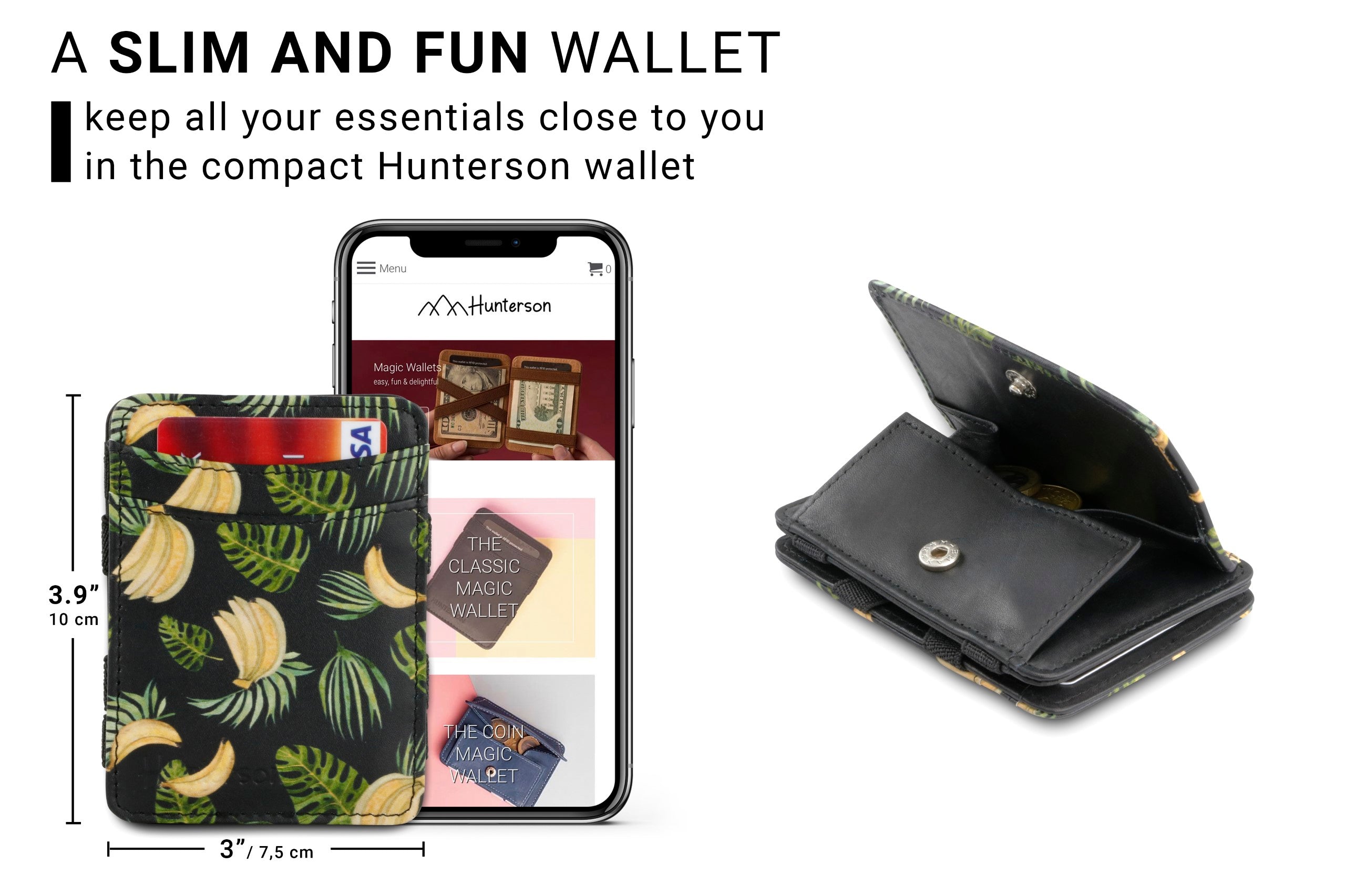 Hunterson The Tropical Prints The OG Coin portafoglio portamonete Banana