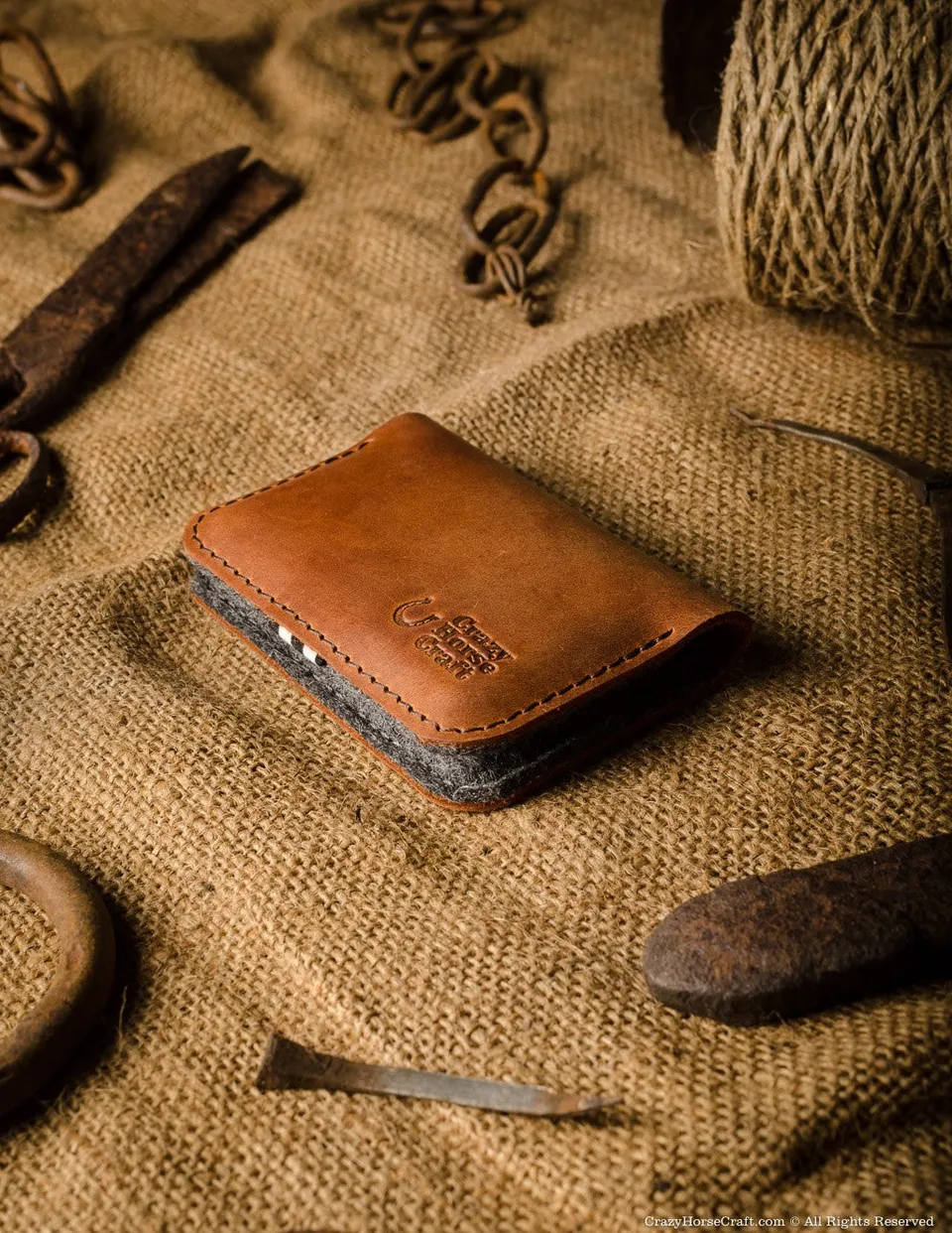 Crazy Horse Craft Wallets & Card Holders porta carte business Classic Brown