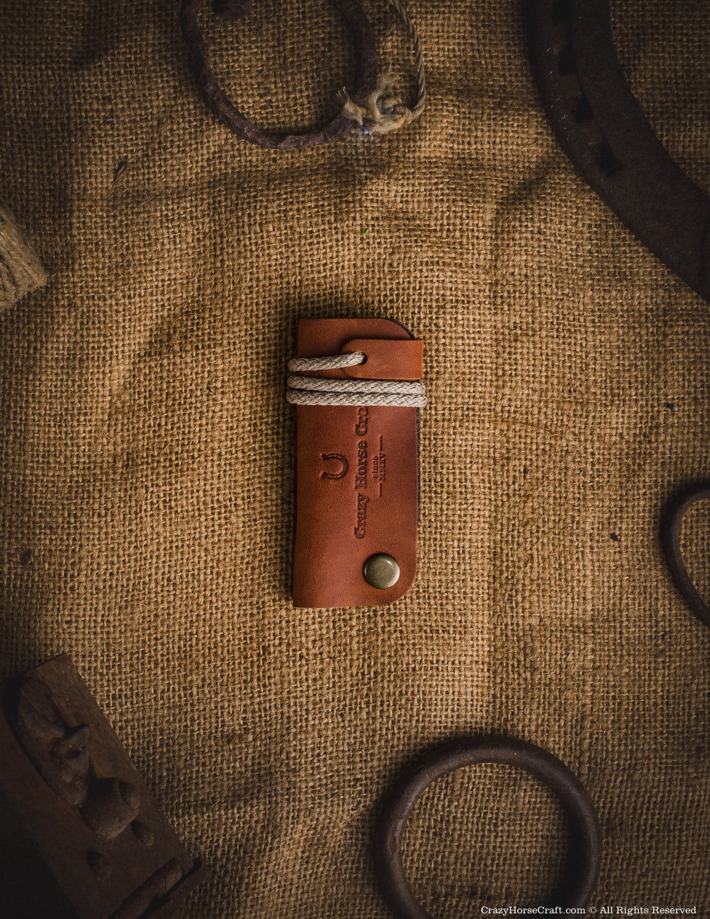 Crazy Horse Craft Key Holders portachiavi in pelle Classic Brown