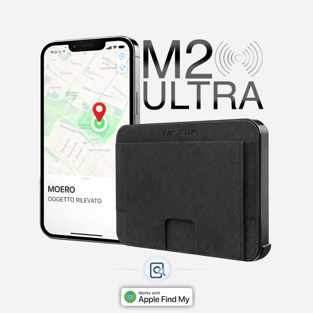 Moero Linea M2 Ultra Superior portafoglio MagSafe blu RFID