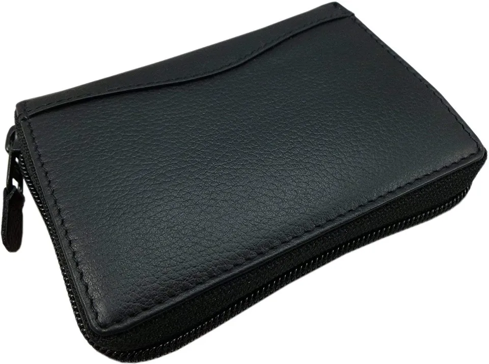 myledershop Kredit- und Visitenkartenetuis portacarte nero in vacchetta