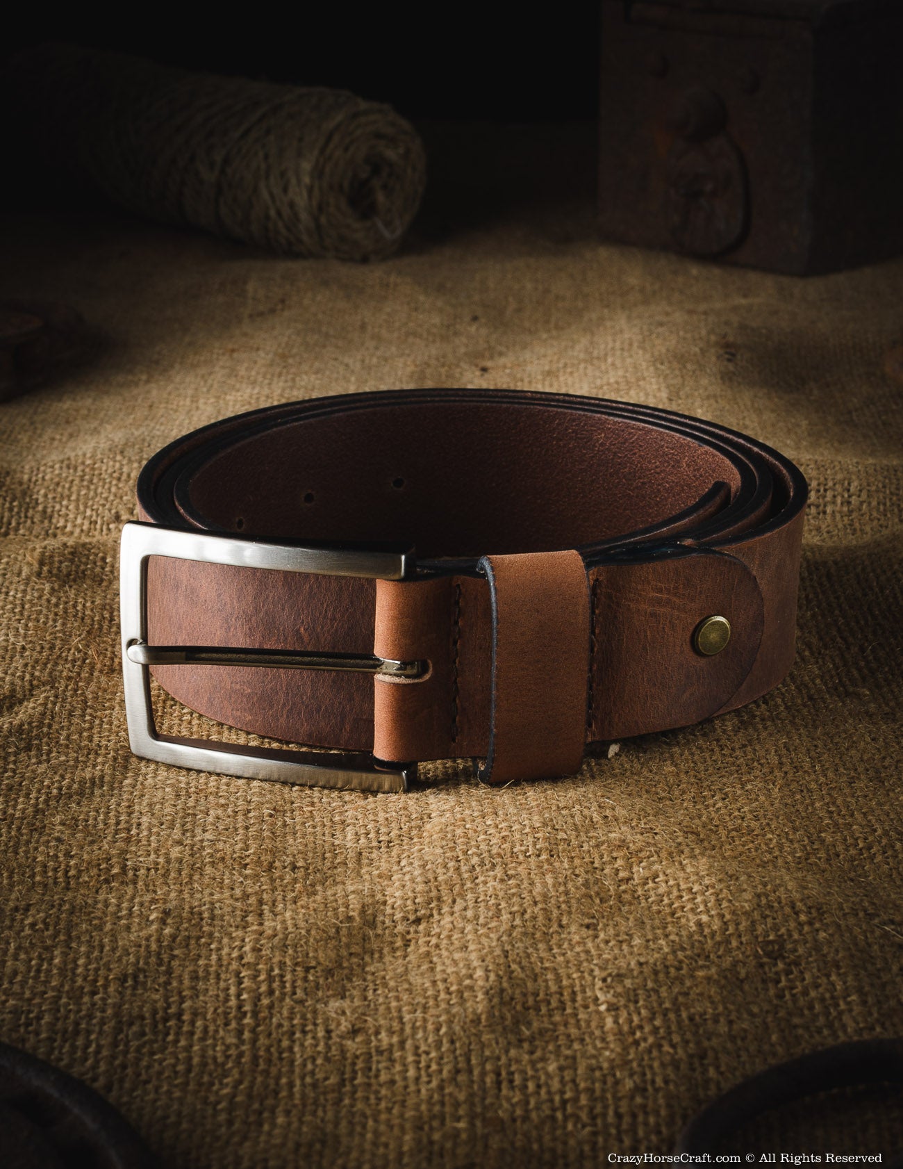 Crazy Horse Craft Belts Cintura in pelle marrone classica 40 mm