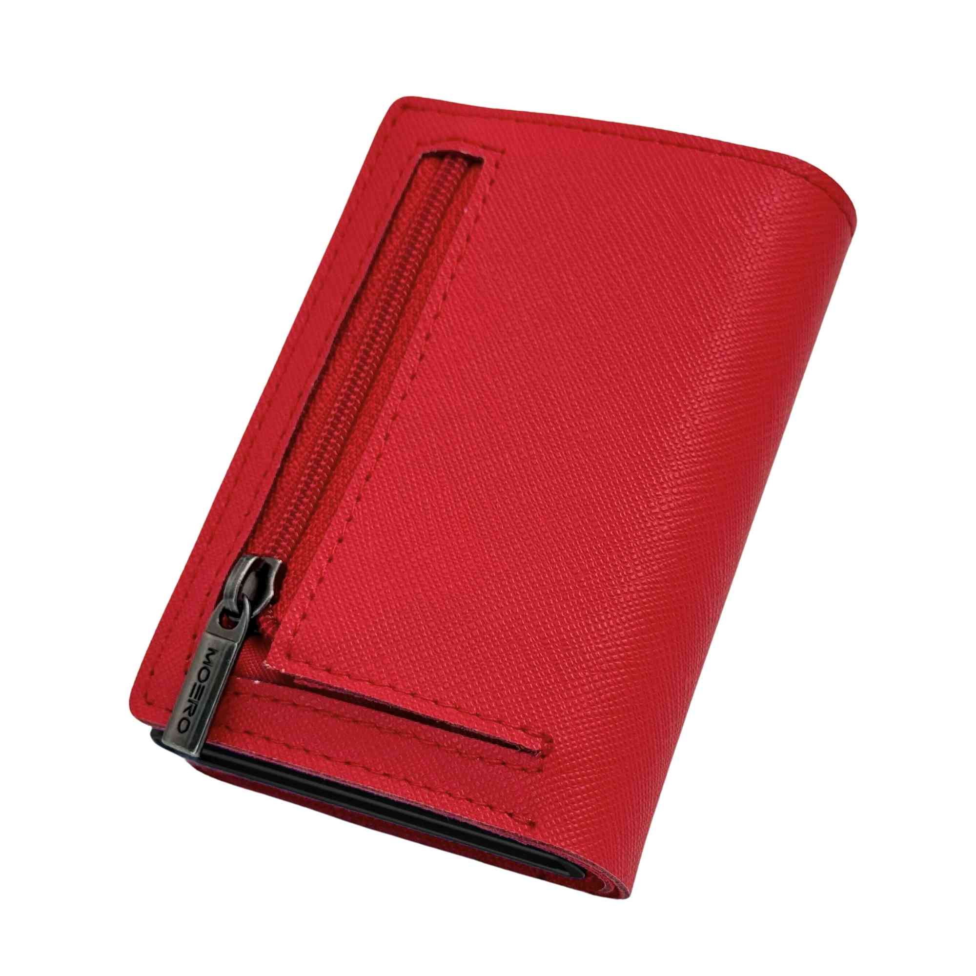 Moero Linea PRO PRO PLUS Zip Saffiano portafoglio Rosso 4.0 RFID