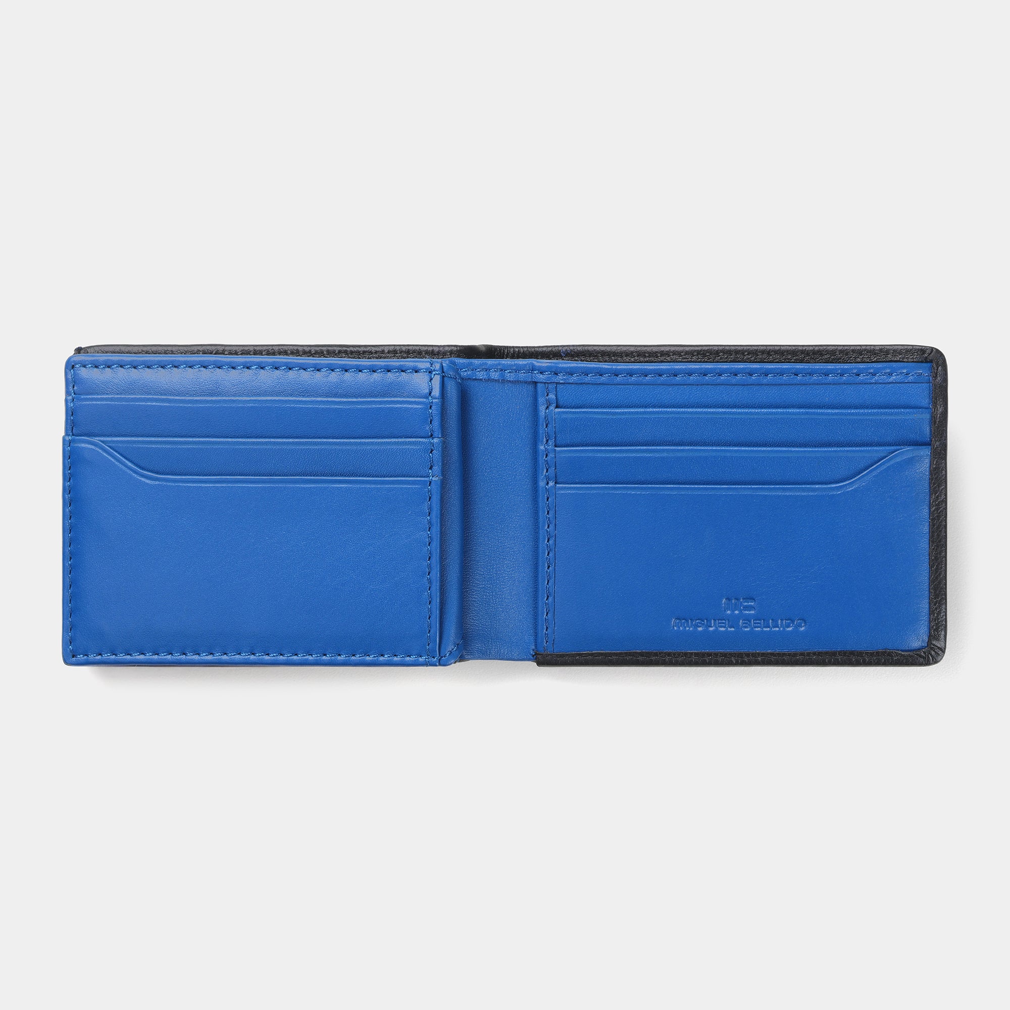 Miguel Bellido Carteras Rio portafoglio nero e blu in pelle RFID 6 carte