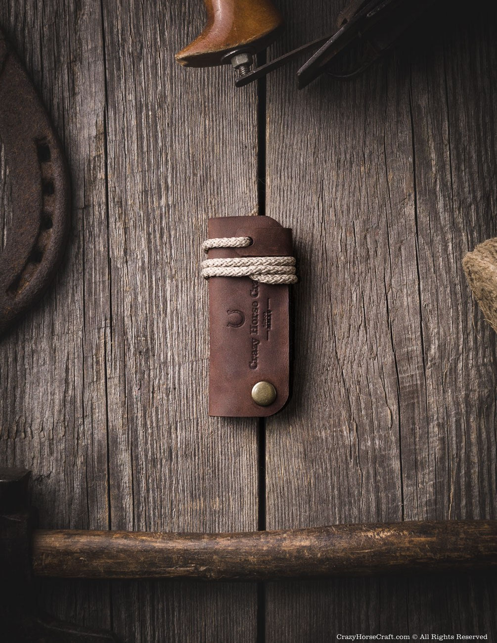 Crazy Horse Craft Key Holders portachiavi Wood Brown in pelle