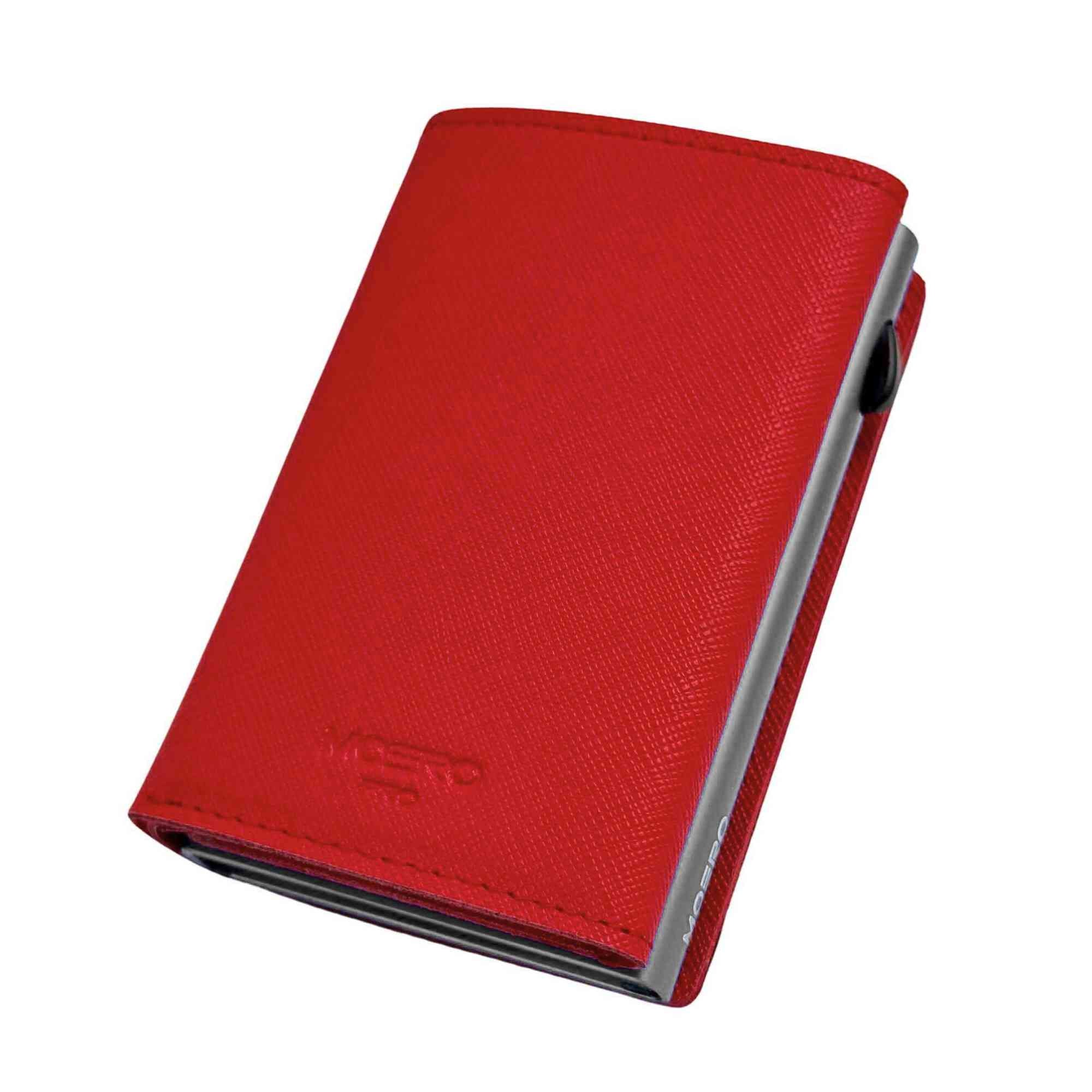 Moero Linea PRO PRO PLUS Zip Saffiano portafoglio Rosso 4.0 RFID