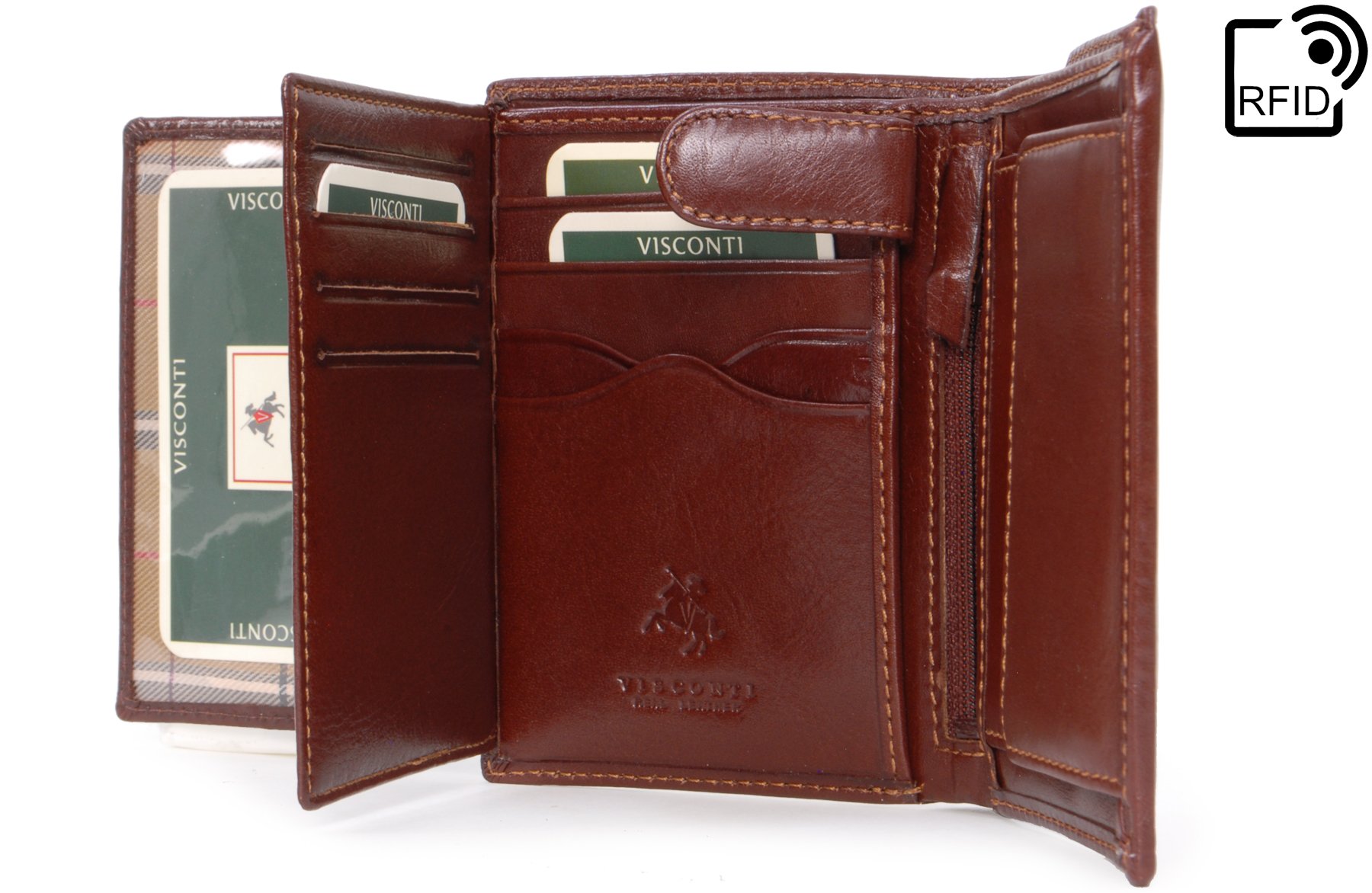 Visconti Monza MZ3 Milan portafoglio uomo Marrone RFID