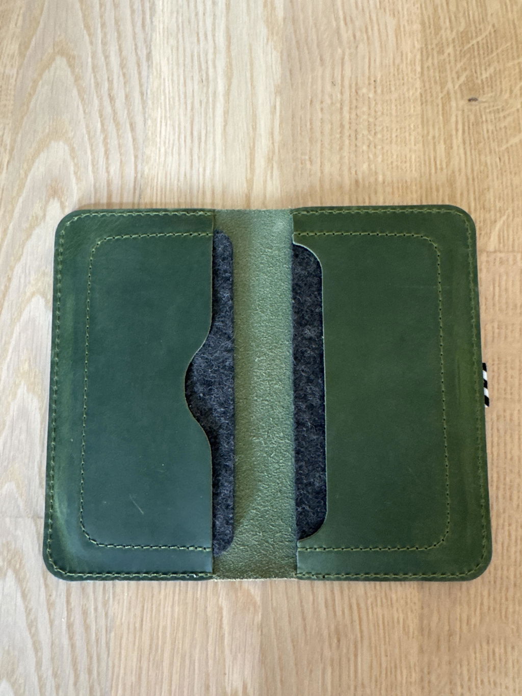 Crazy Horse Craft Phone Cases Leather wallet case for two phones custodia Alpine Green