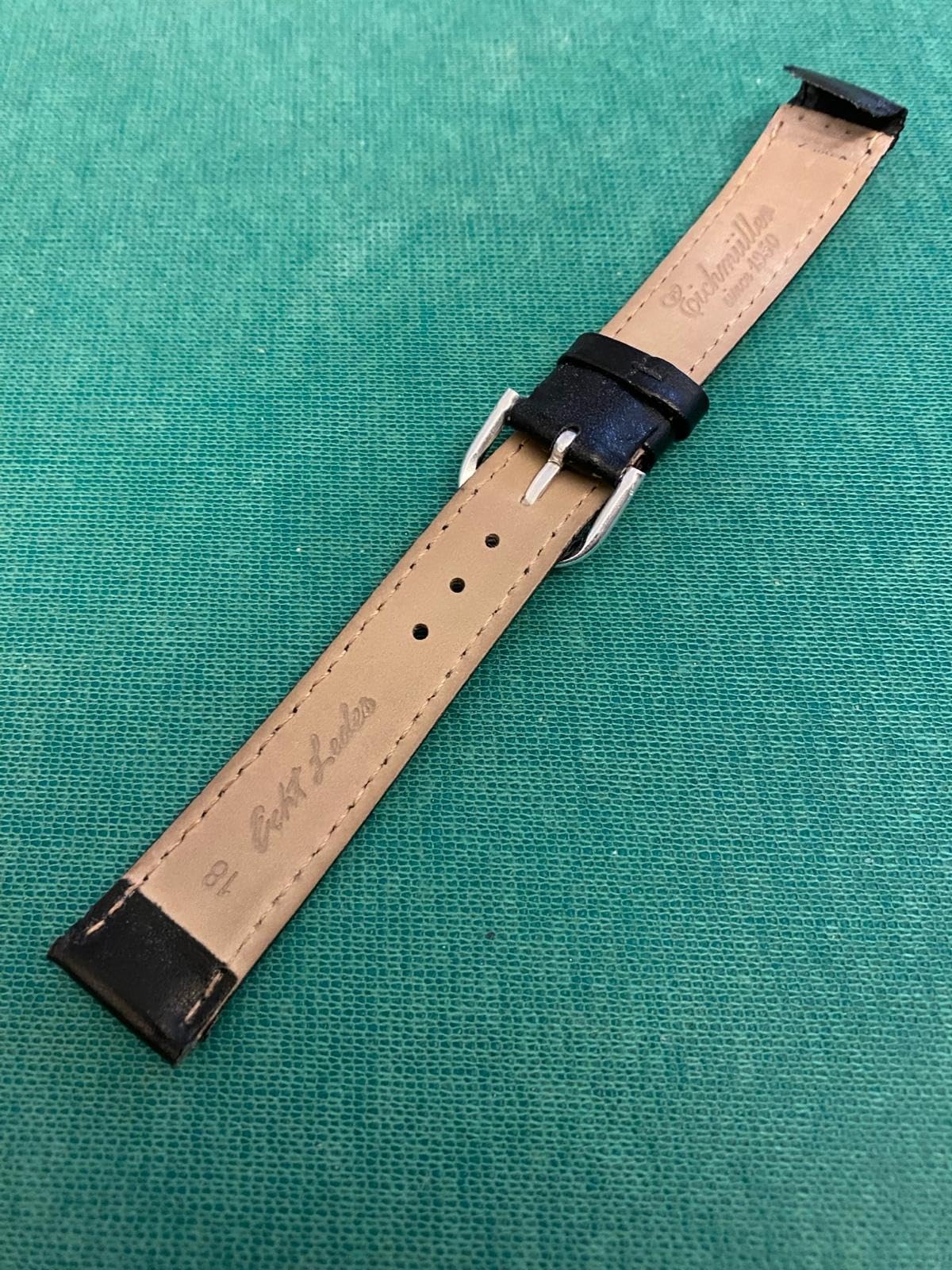 myledershop Uhrenarmbänder 18mm cinturino orologio nero pelle di vitello